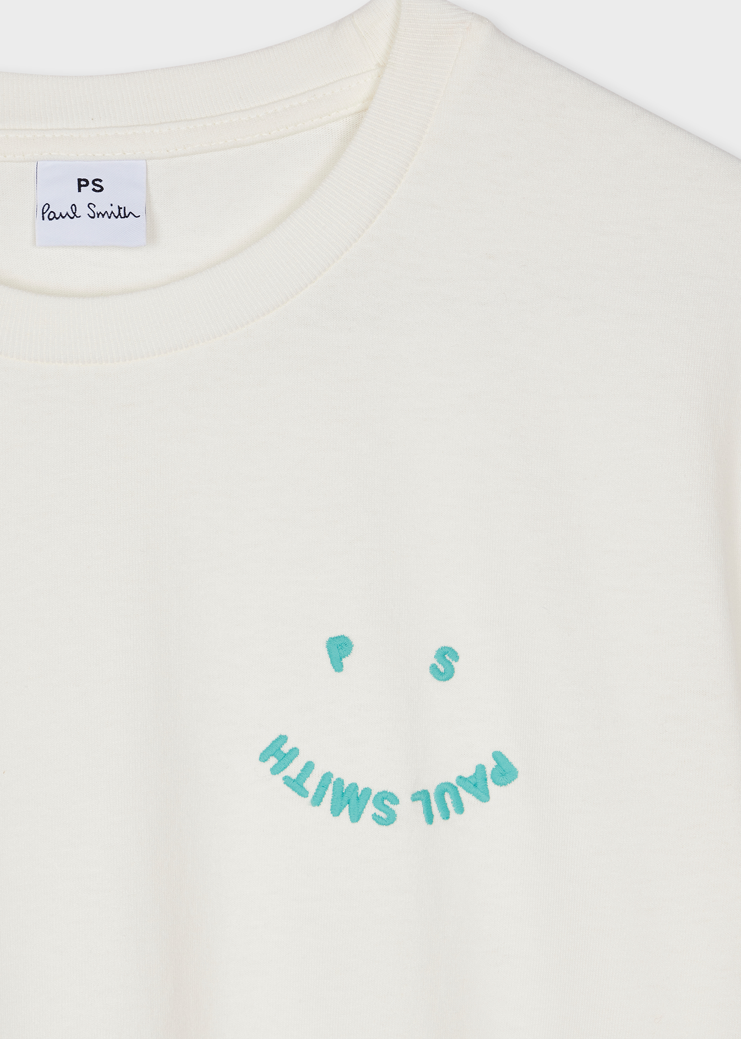 Women's Cotton Ecru Contrast 'Happy' T-Shirt