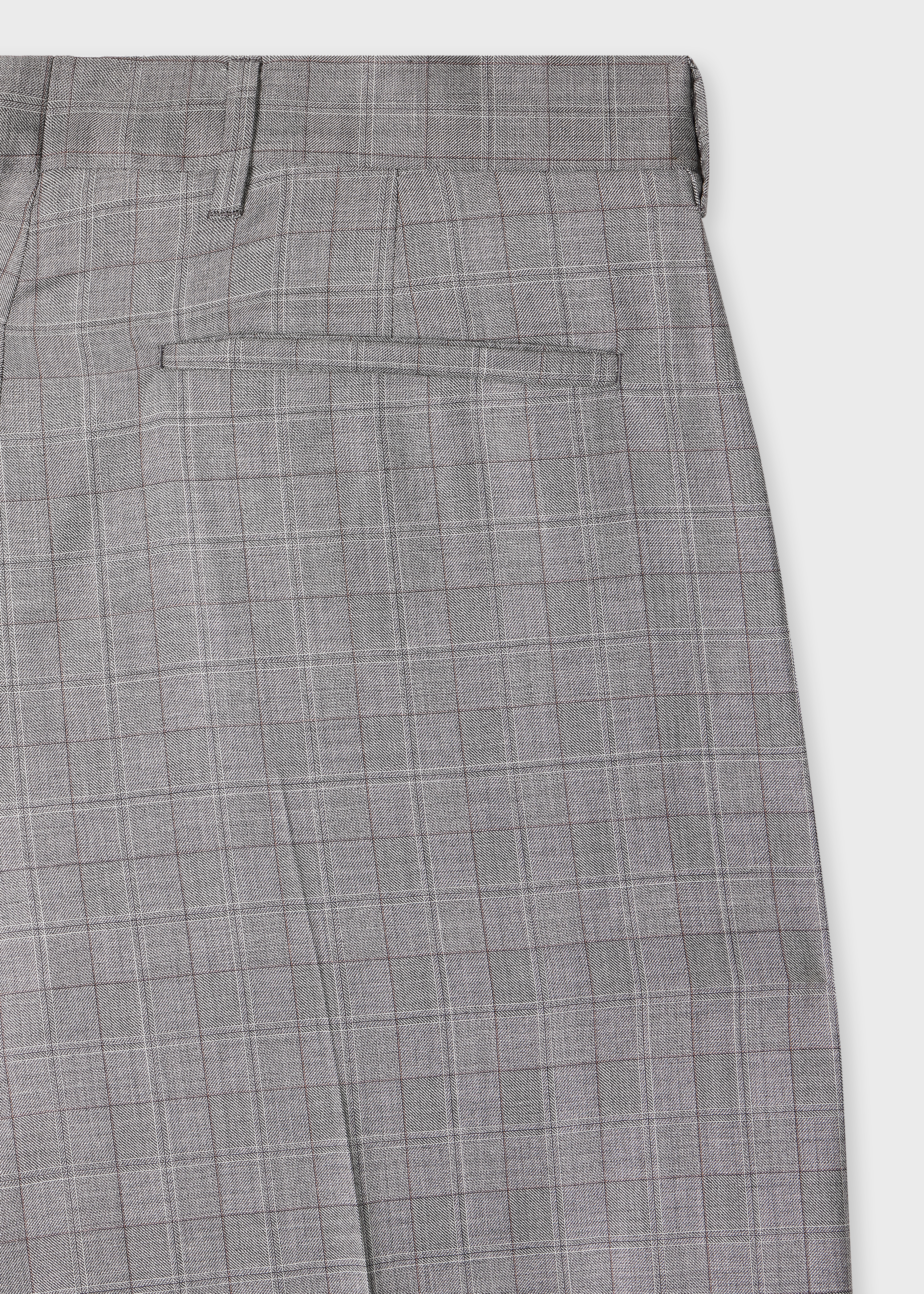 Relaxed-Fit Grey Check Wool Trousers