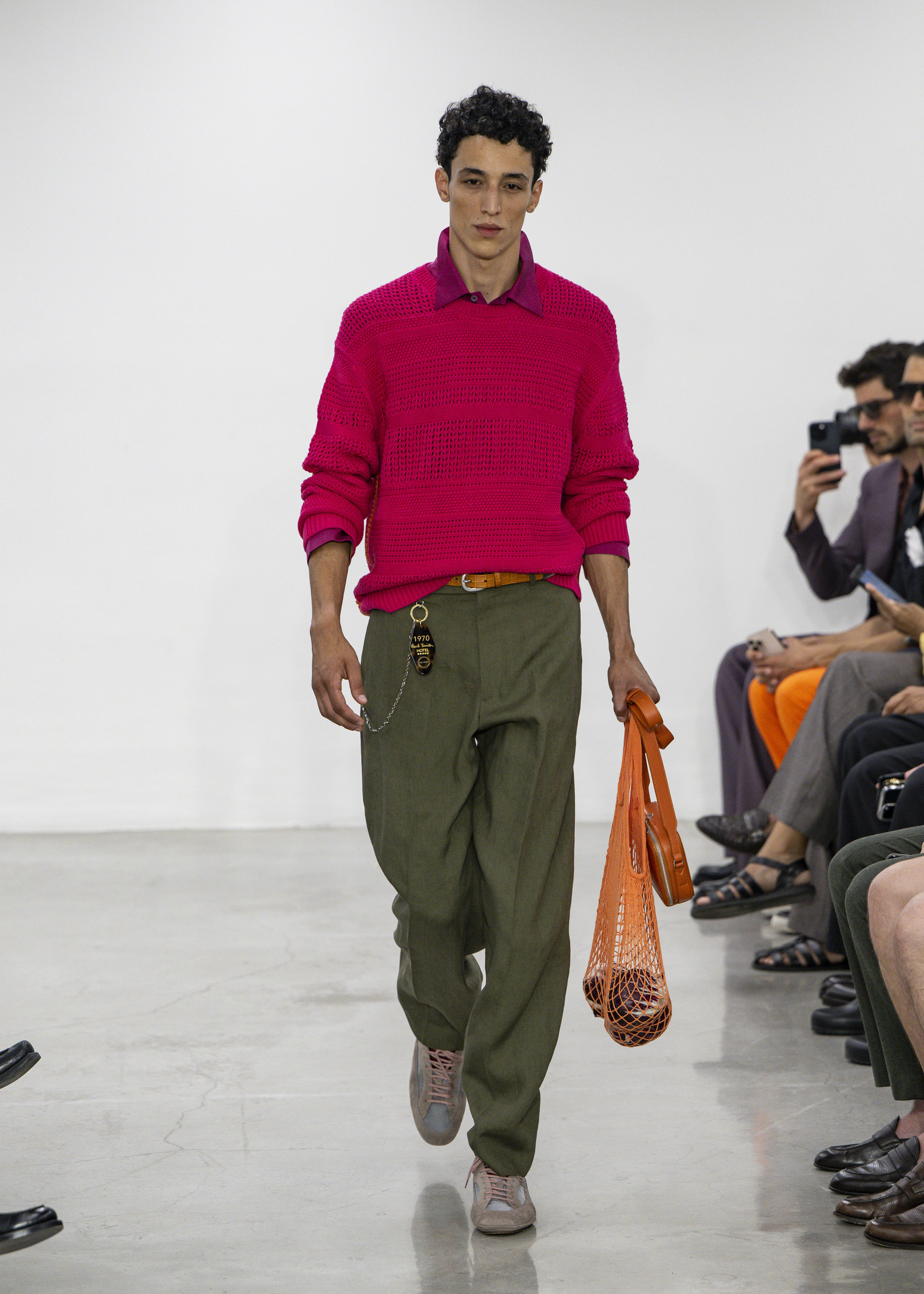 Bright Pink Textured Cotton Sweater