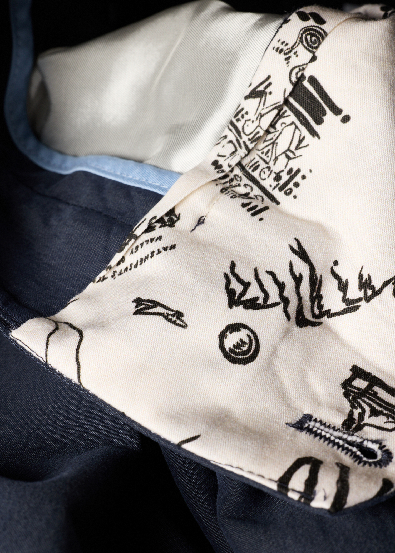 Washed Navy Cotton-Lyocell Tie-Waist Trousers