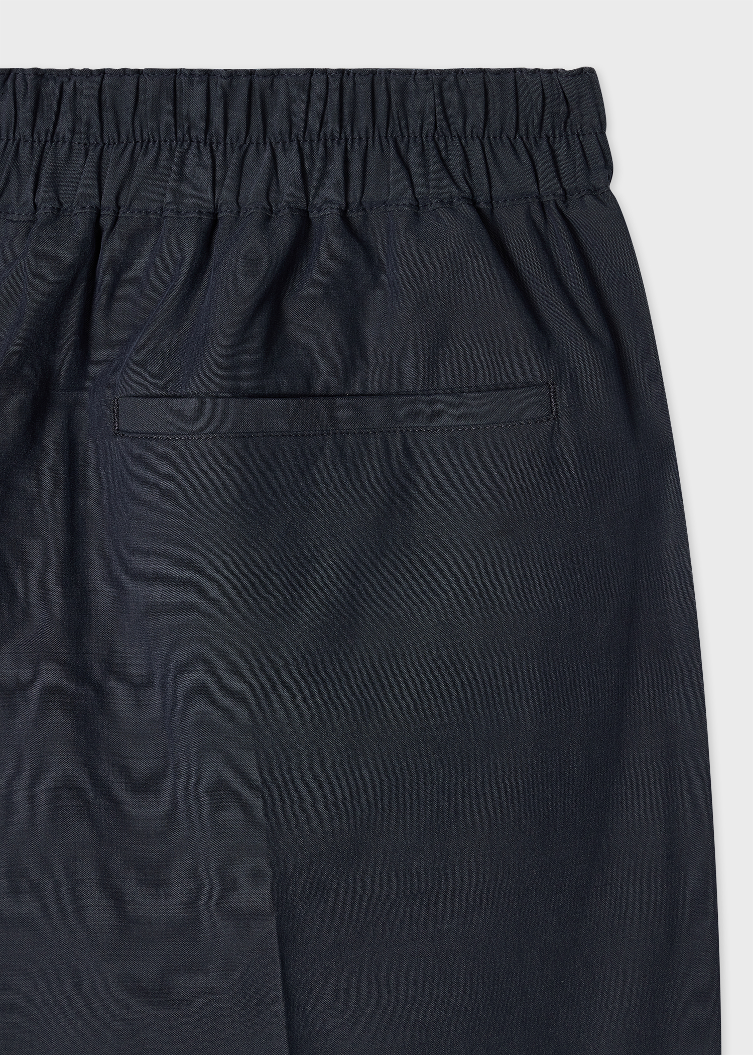 Washed Navy Cotton-Lyocell Tie-Waist Trousers