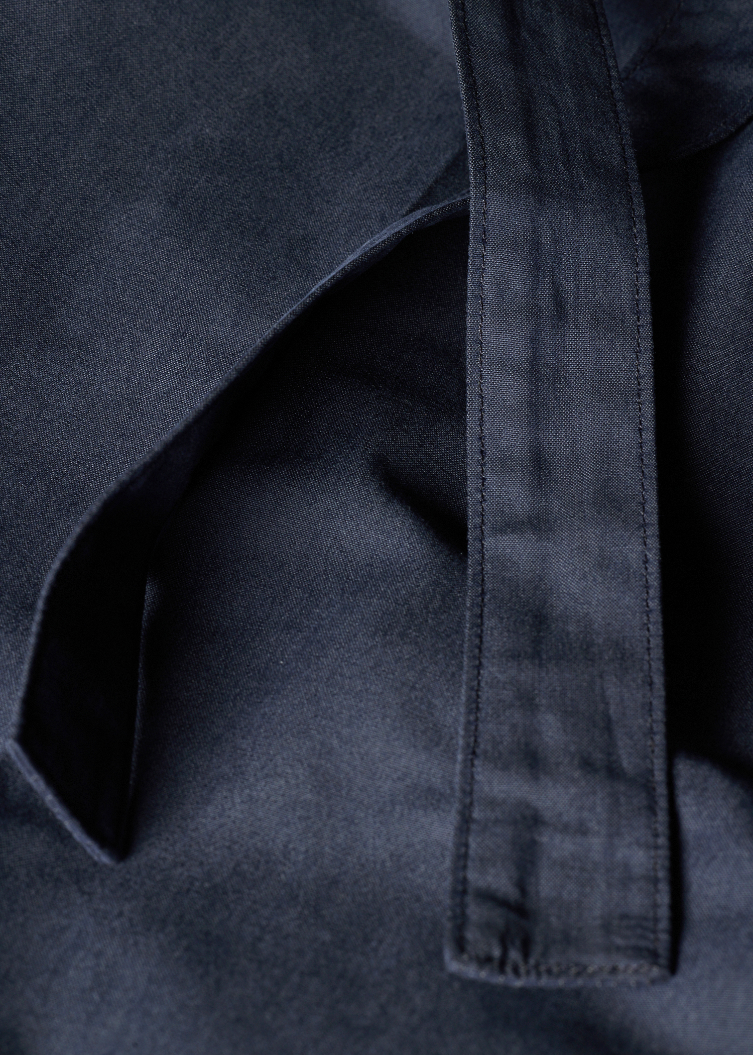 Washed Navy Cotton-Lyocell Tie-Waist Trousers