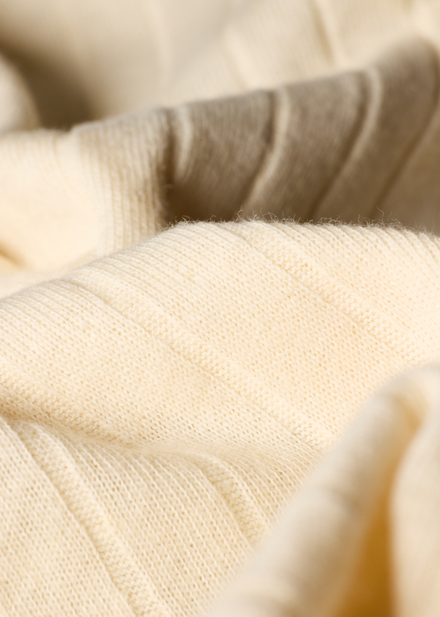 Ecru Cotton-Linen Boat Neck Long-Sleeve T-Shirt