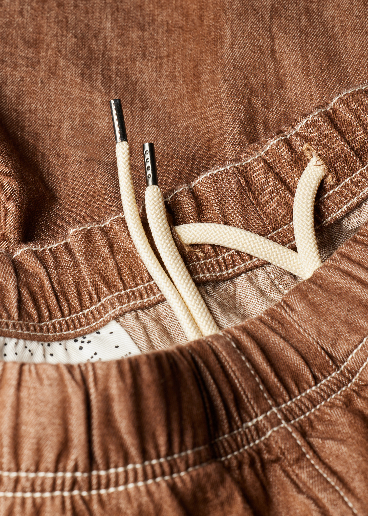 Brown Rinse Denim Shorts