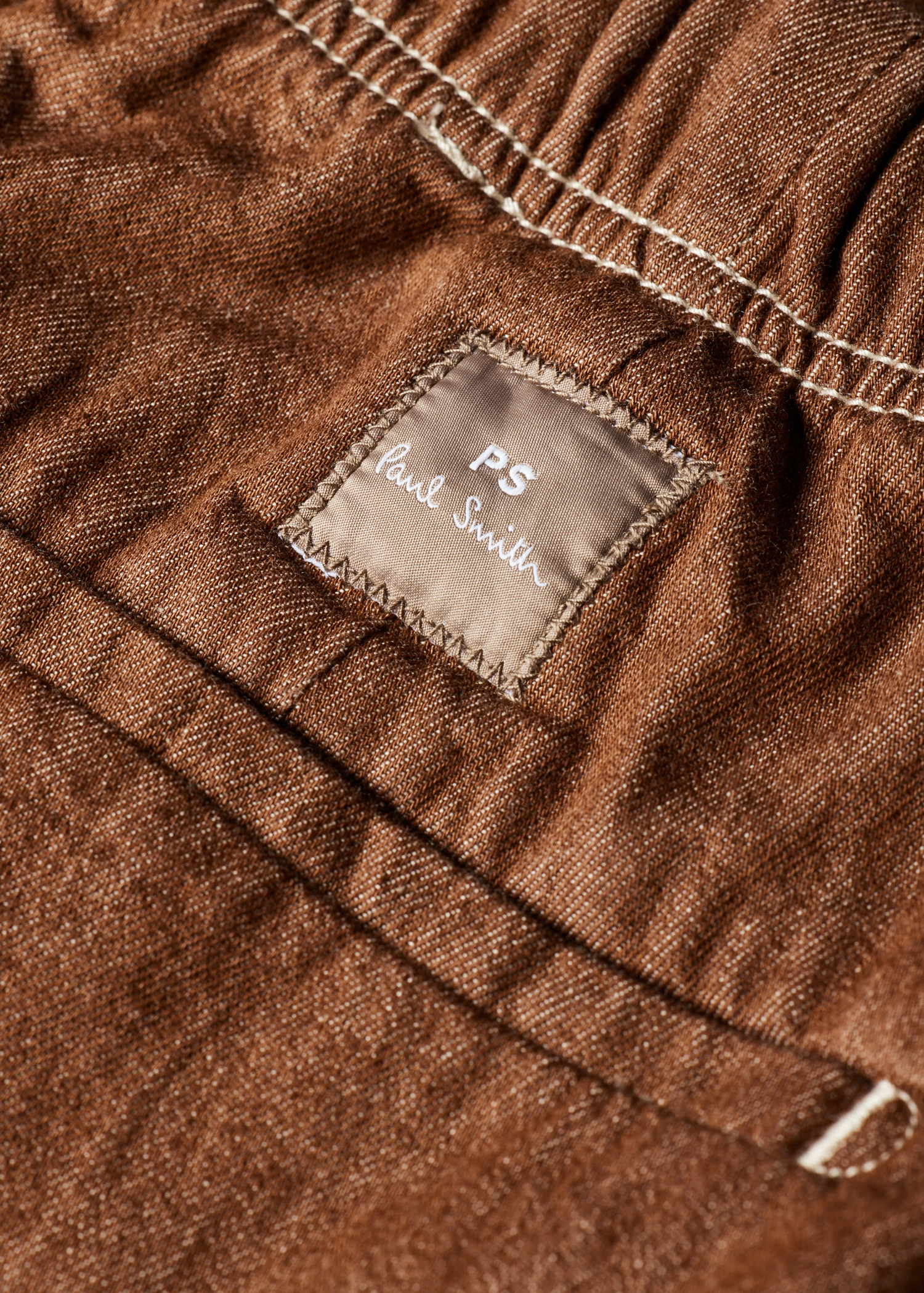 Brown Rinse Denim Shorts