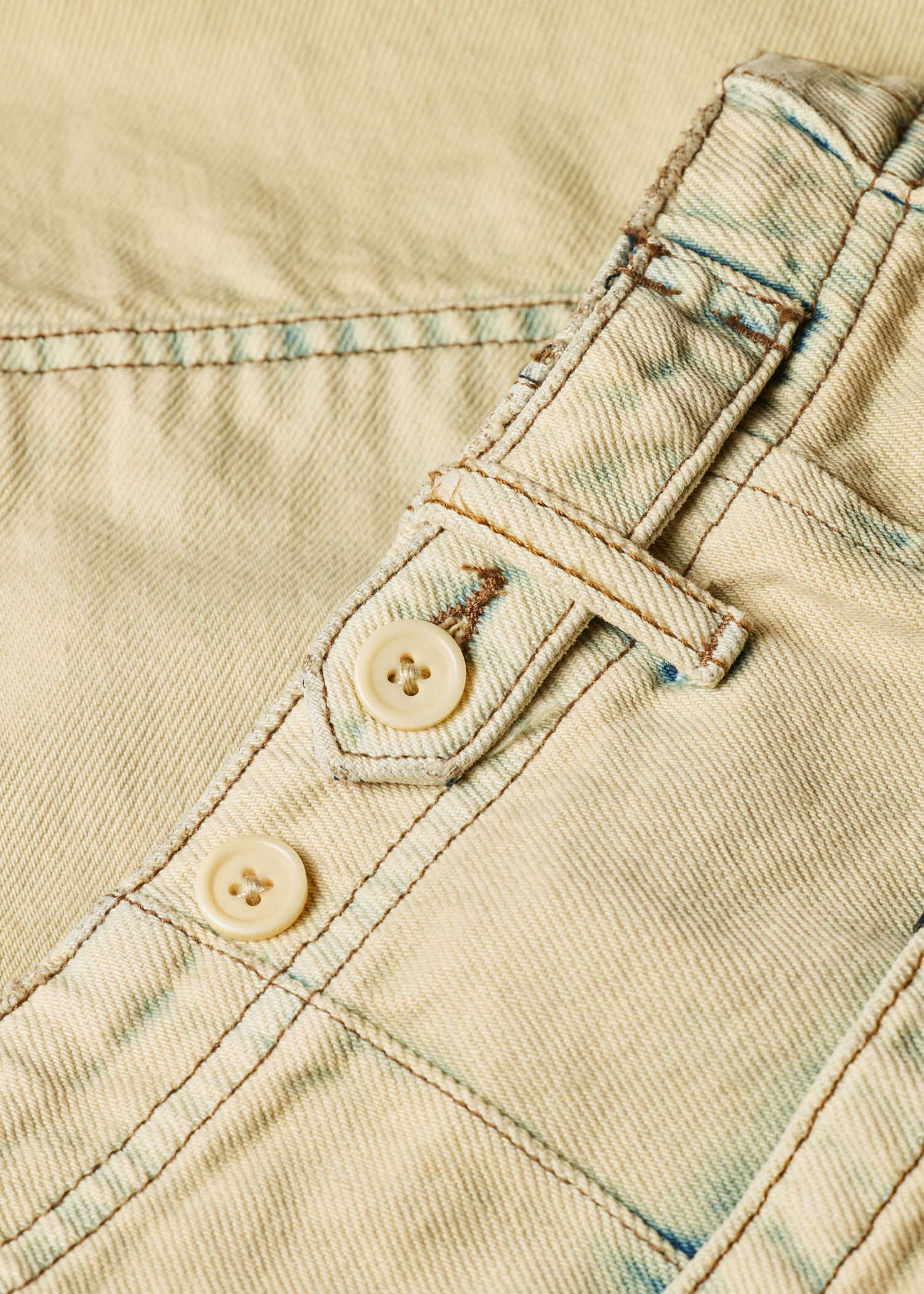 Bleach-Wash Denim Shorts