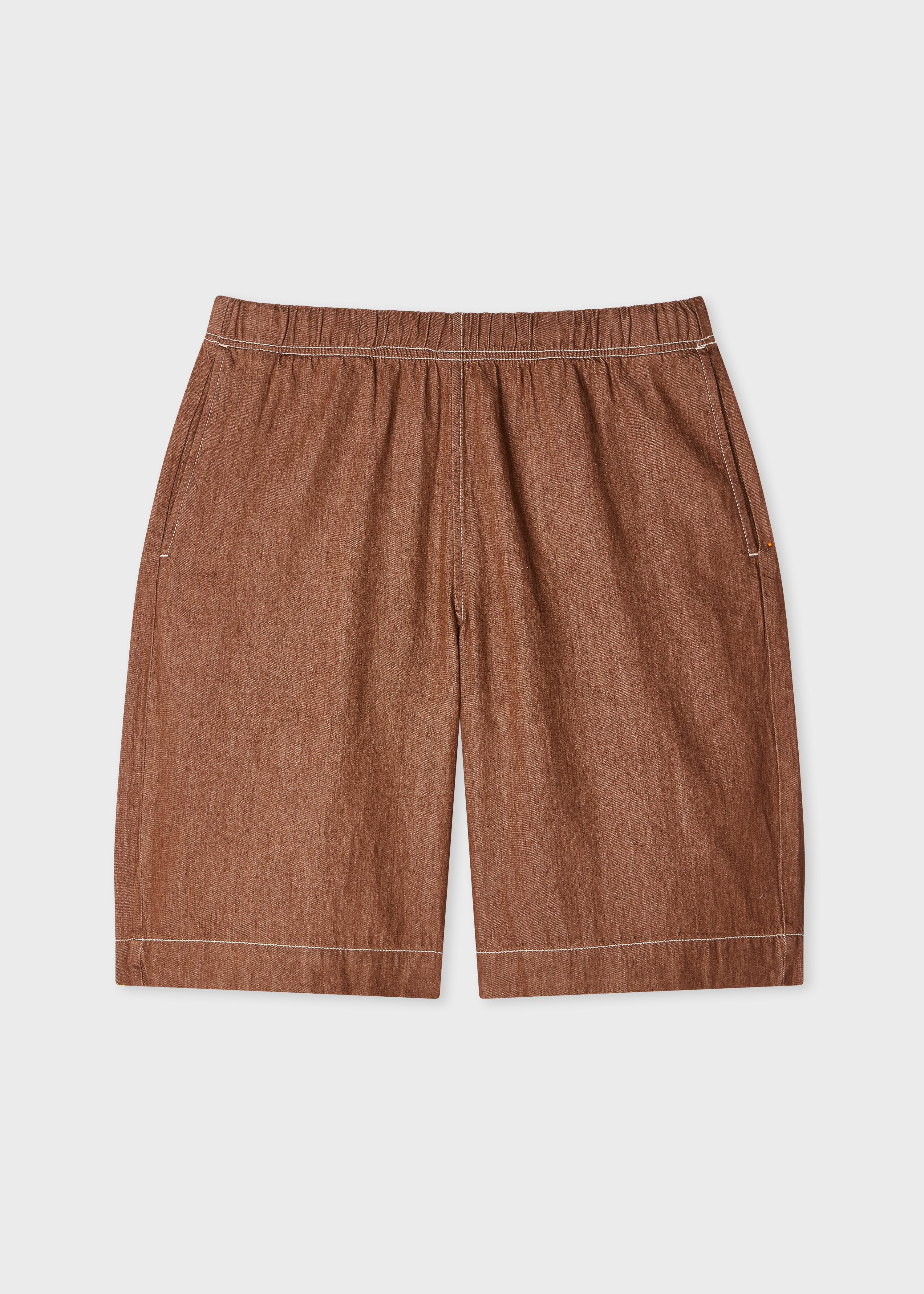Brown Rinse Denim Shorts
