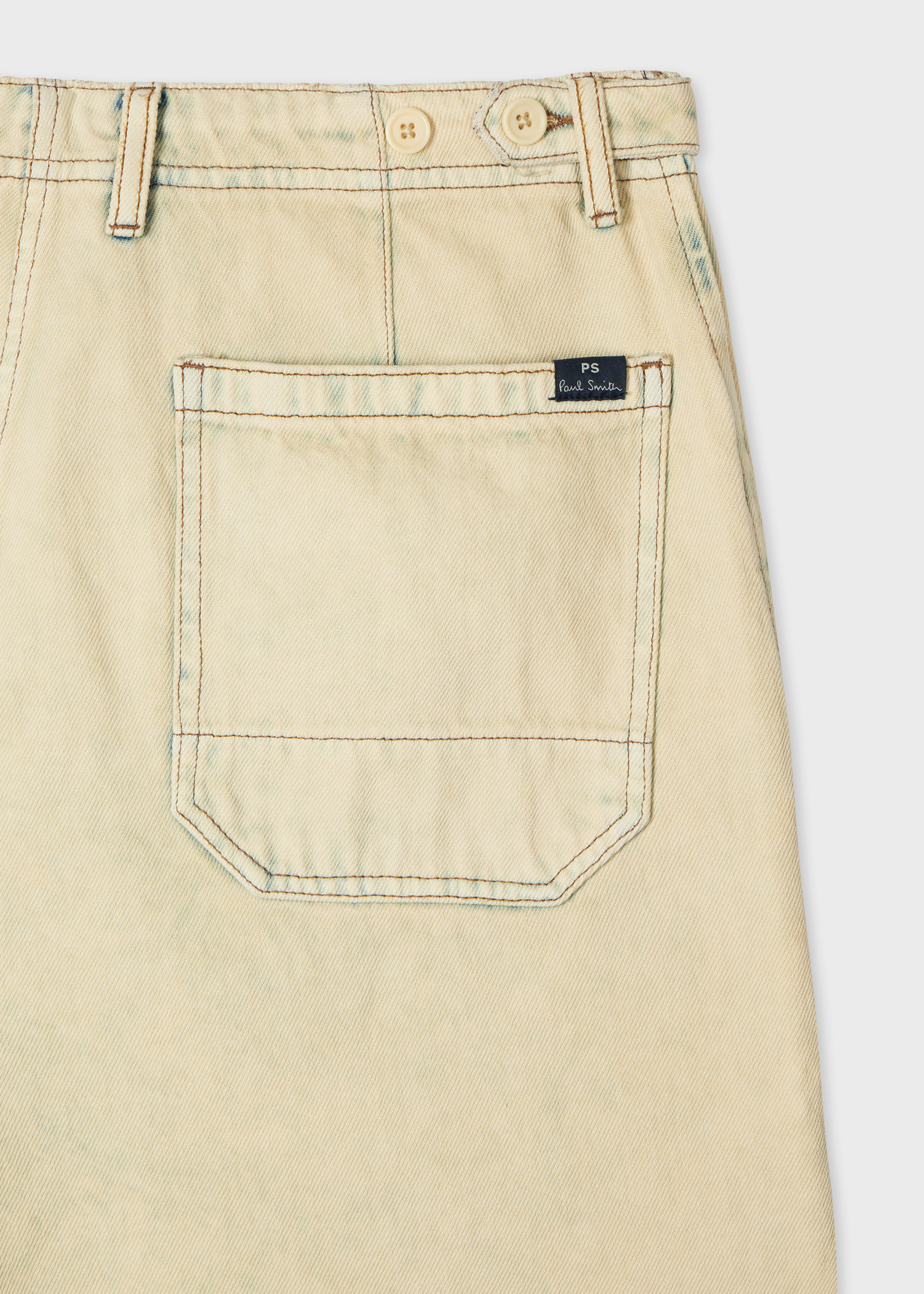 Bleach-Wash Denim Shorts