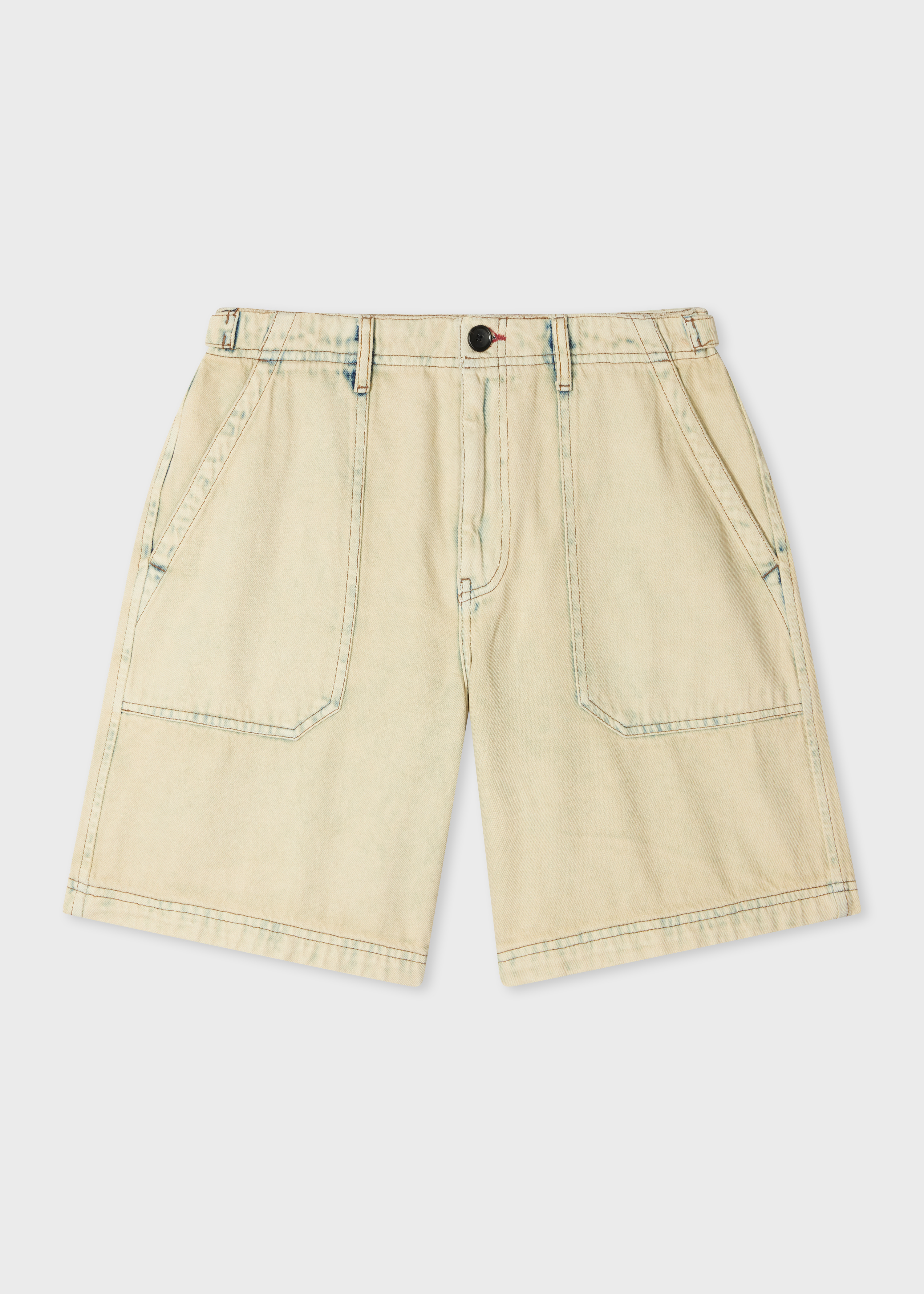 Bleach-Wash Denim Shorts