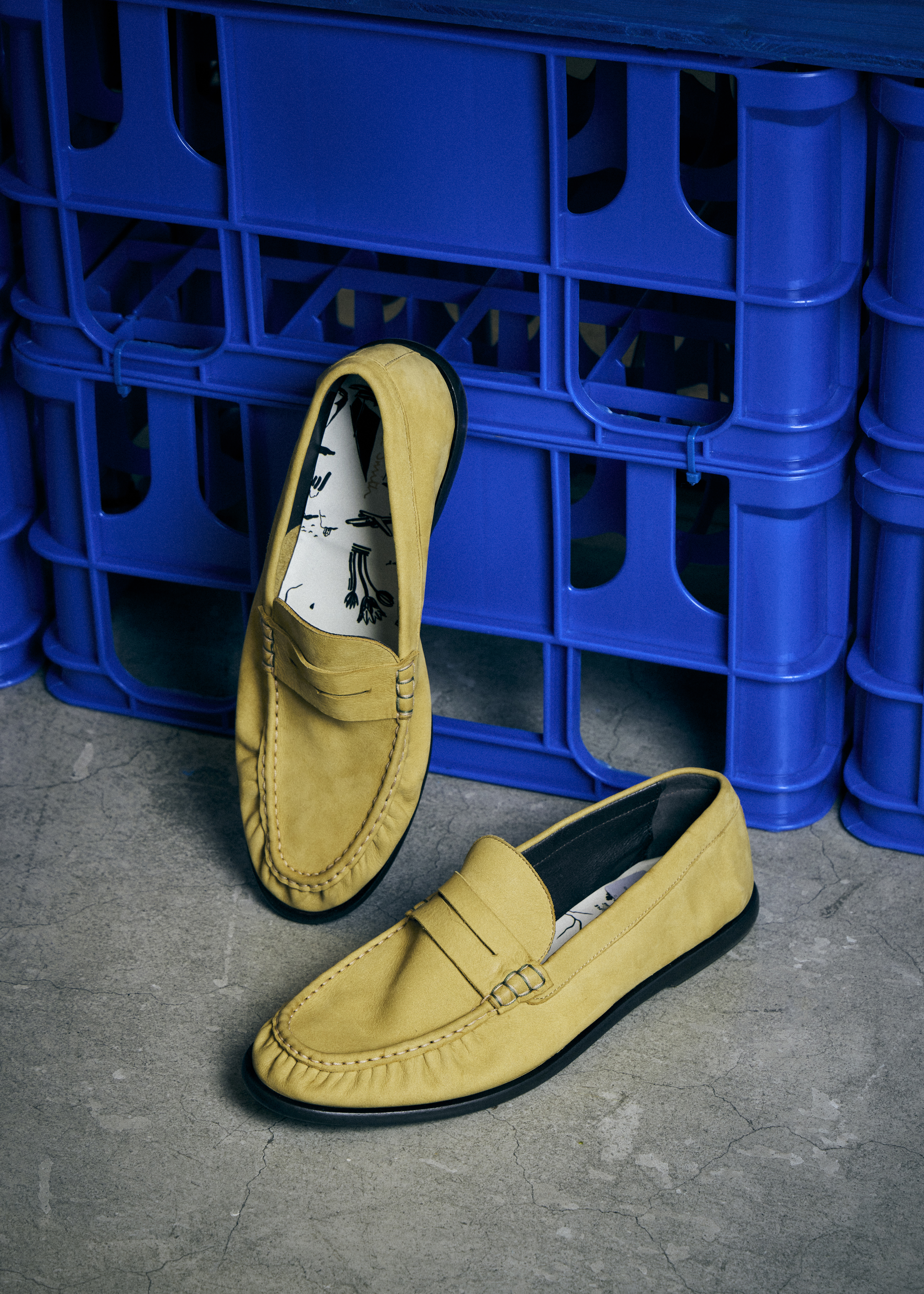 Lime Green 'Faron' Nubuck Leather Loafers