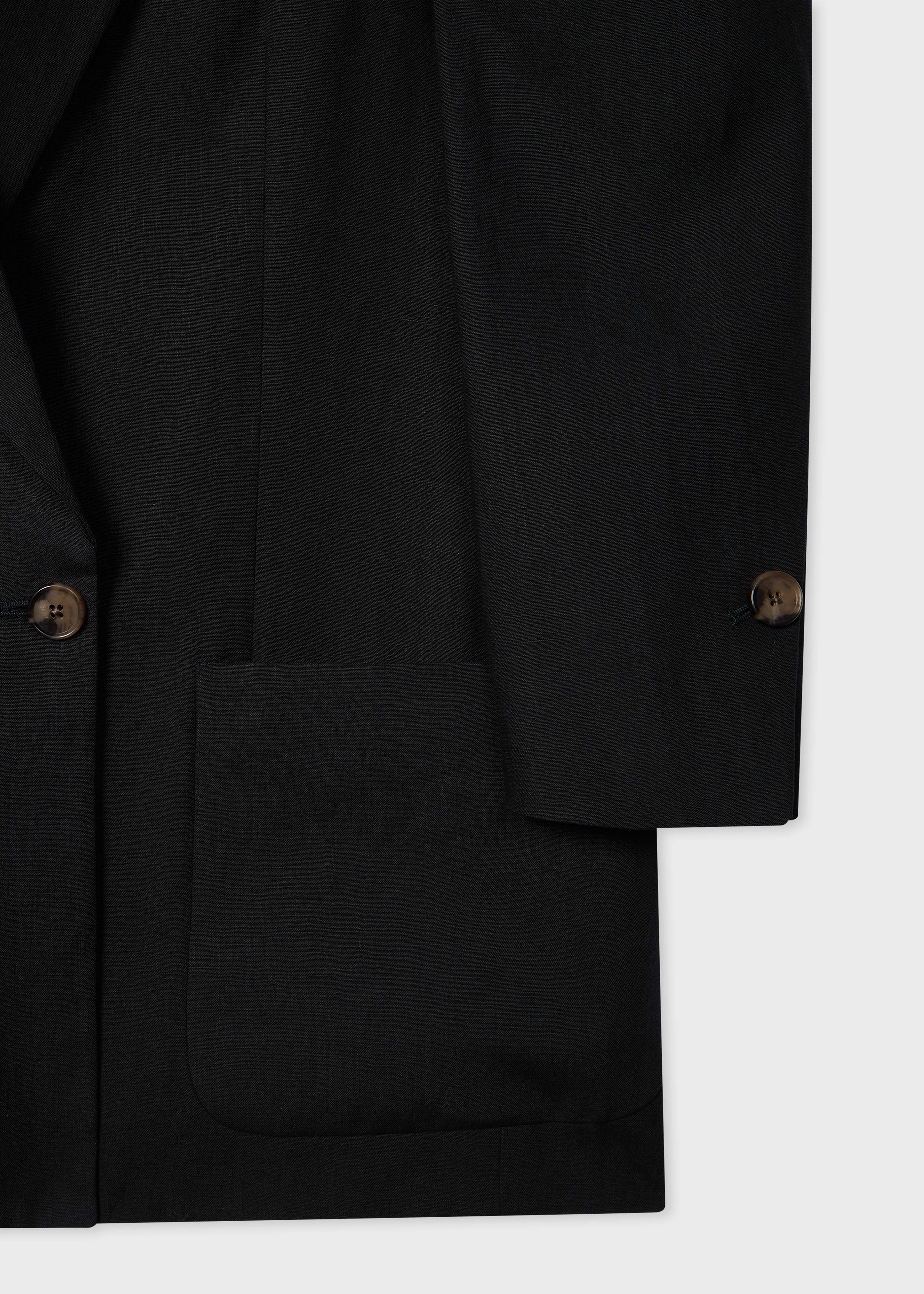 Women's Dark Navy Linen Double-Breasted Blazer