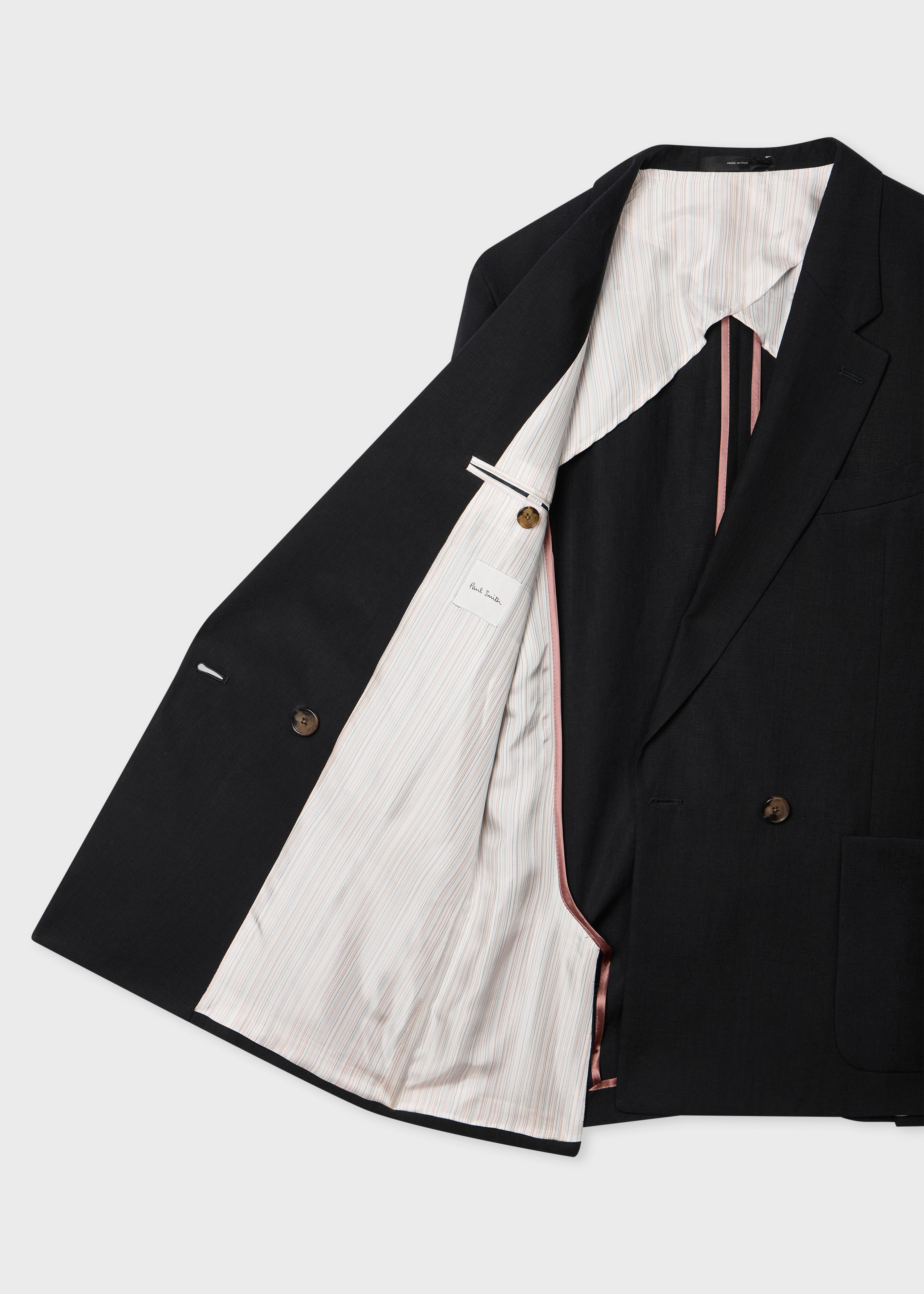 Women's Dark Navy Linen Double-Breasted Blazer
