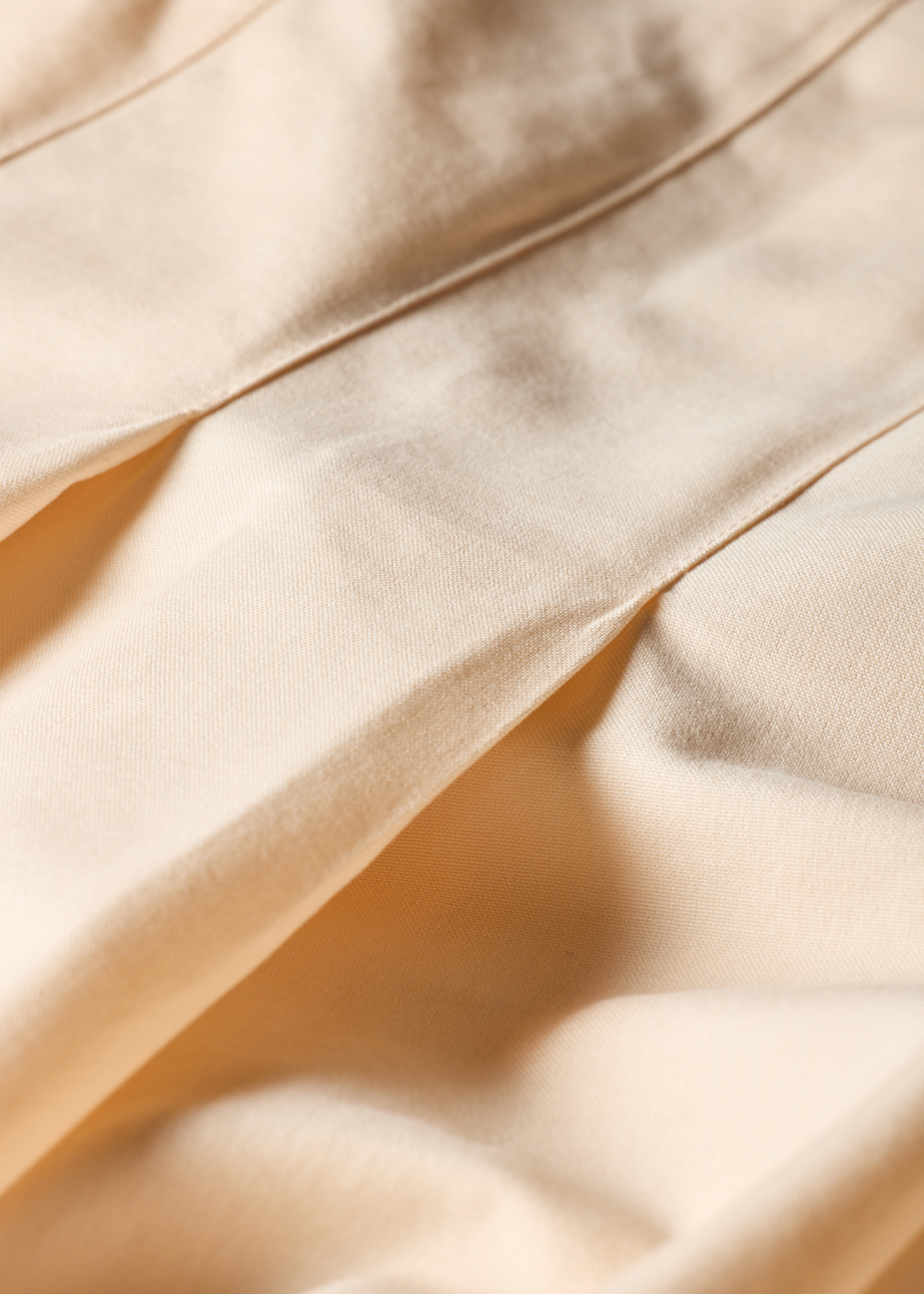 Women's Cream Pleated Cotton-Blend Skirt