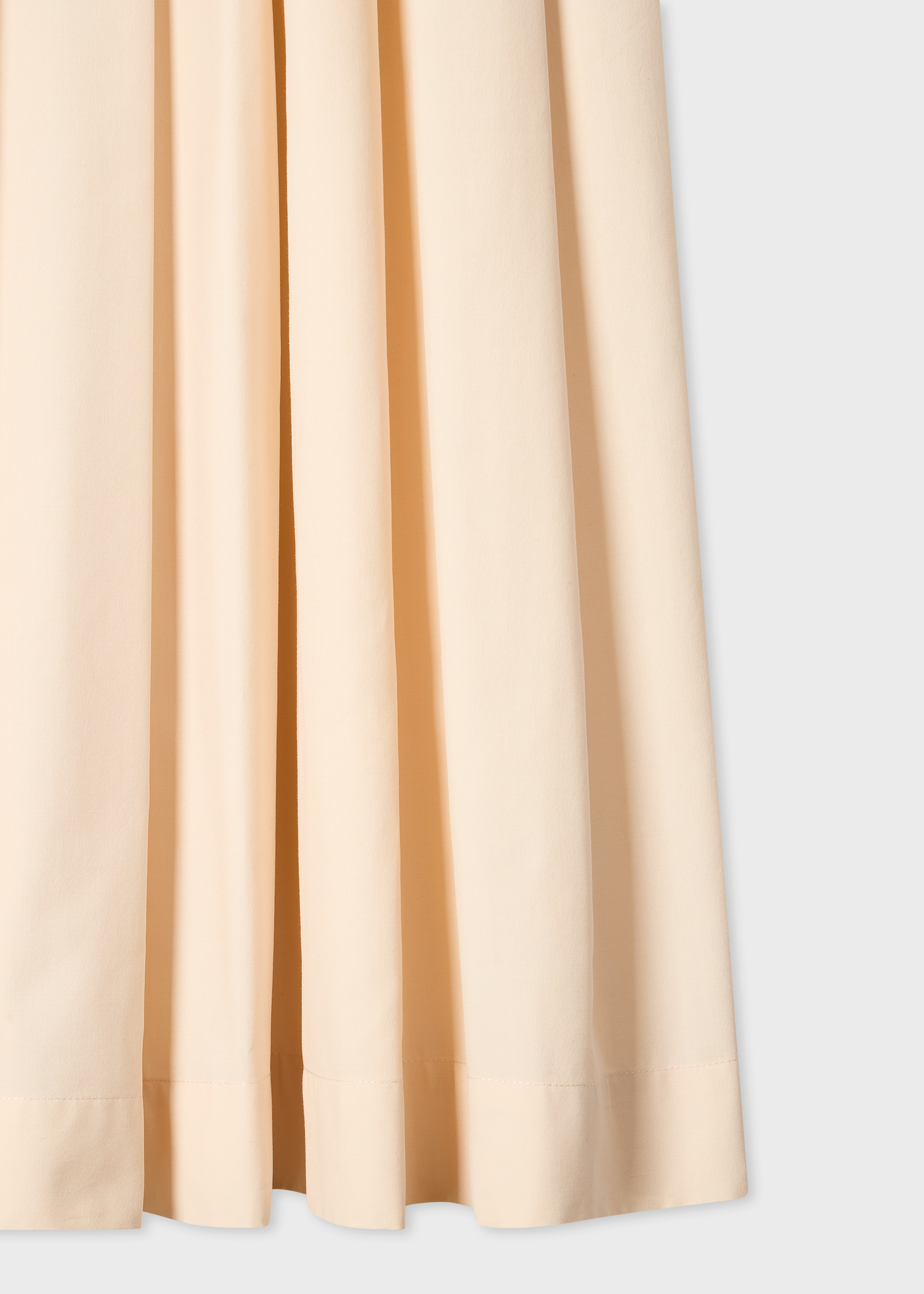 Women's Cream Pleated Cotton-Blend Skirt