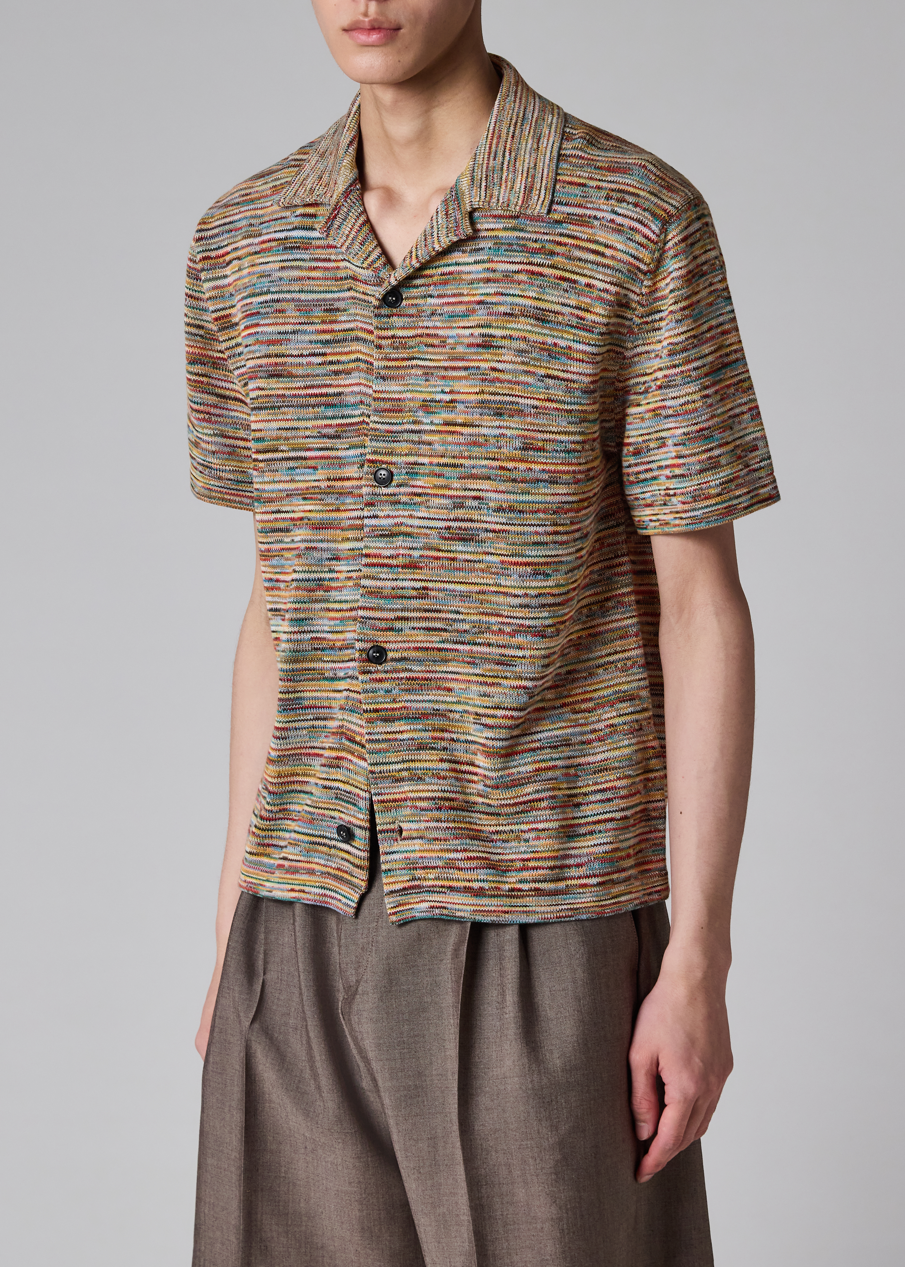 'Signature Stripe' Knitted Cotton Shirt