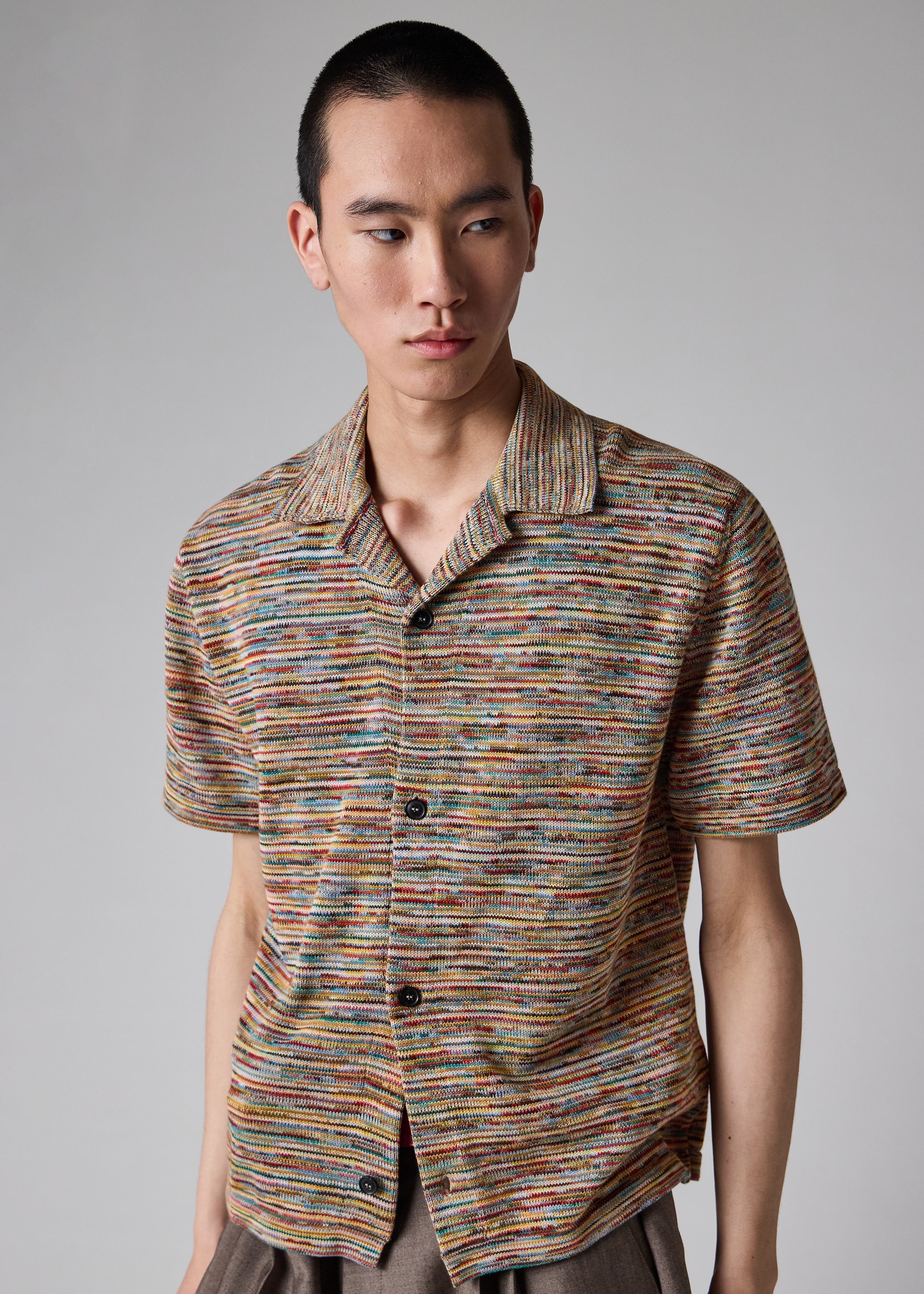 'Signature Stripe' Knitted Cotton Shirt
