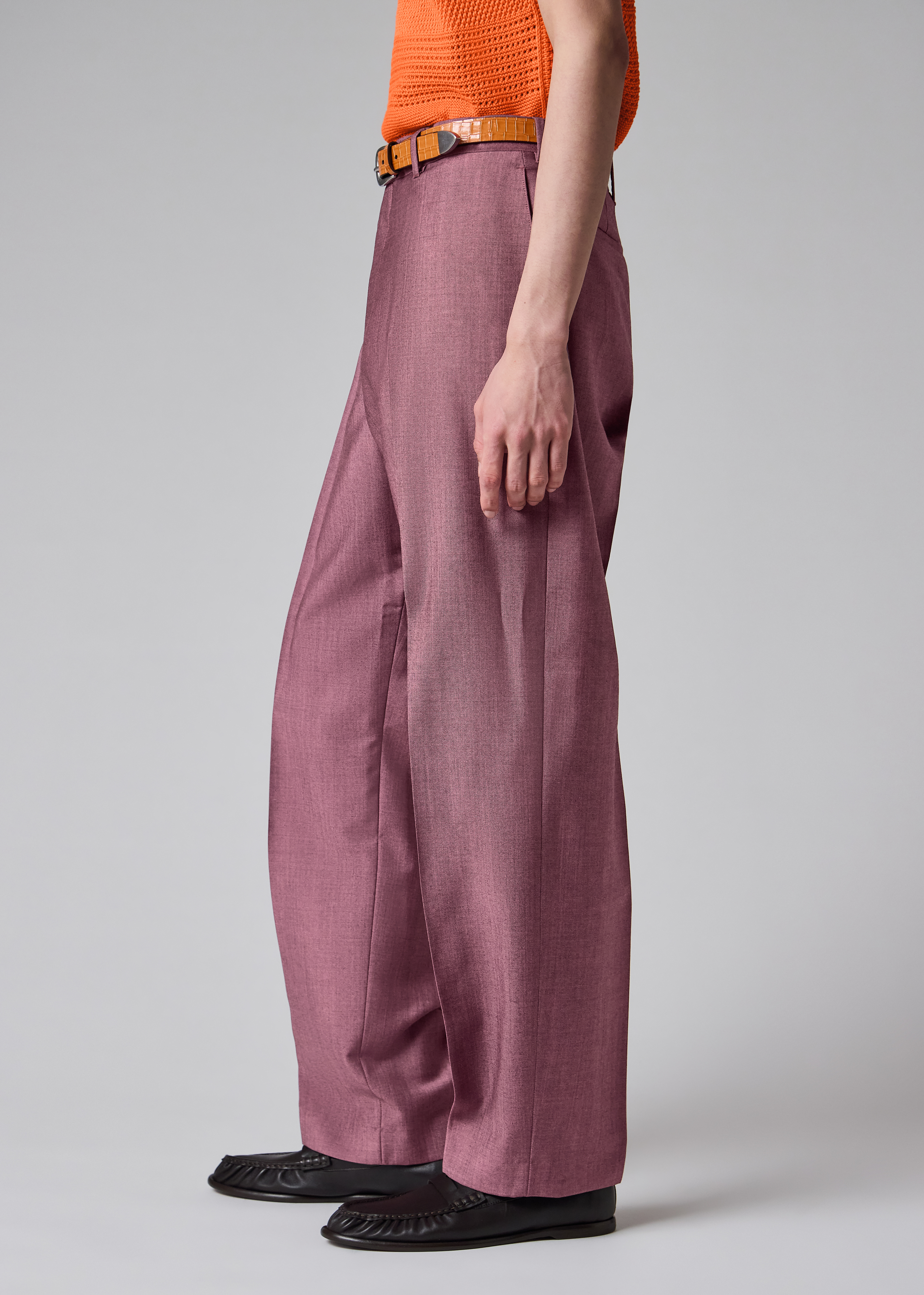 Relaxed-Fit Pink Overdyed Wool-Mohair Trousers
