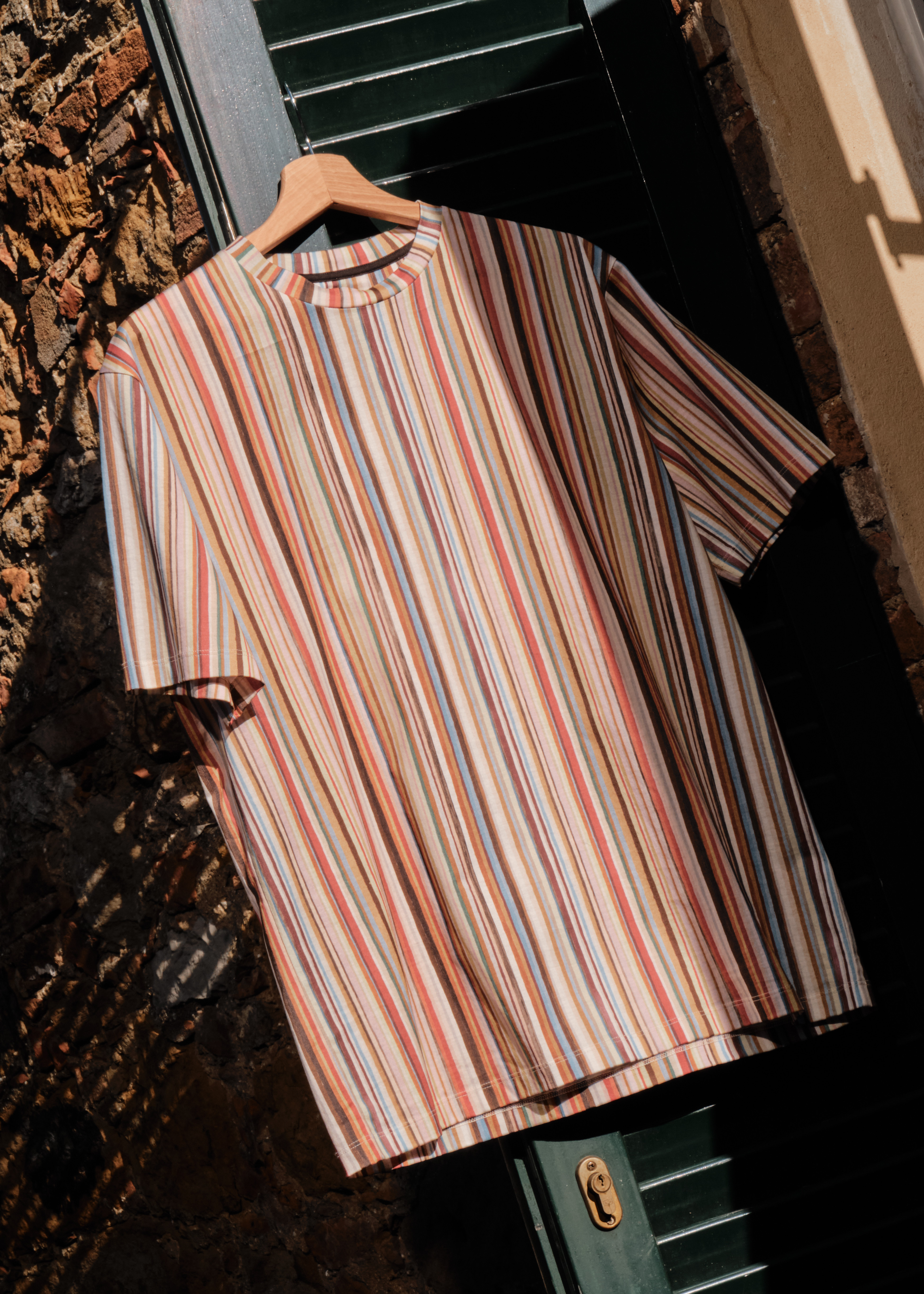 'Painted Signature Stripe' Cotton T-Shirt