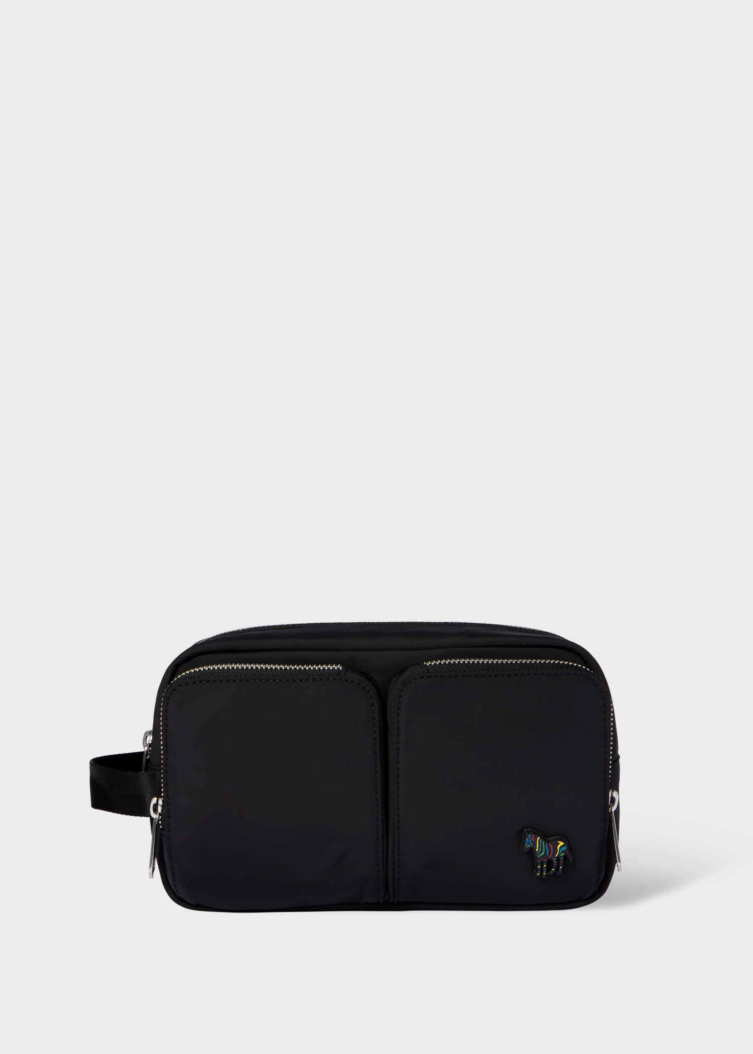 Recycled Polyester Black 'Zebra' Washbag