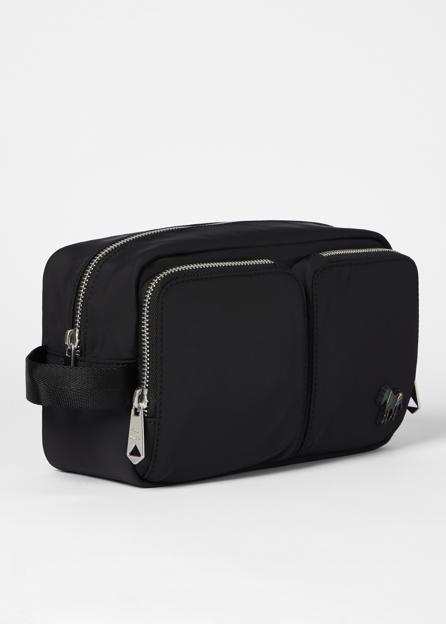 Recycled Polyester Black 'Zebra' Washbag