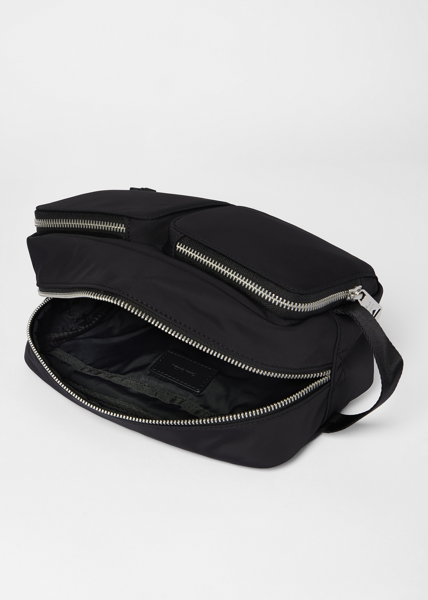 Recycled Polyester Black 'Zebra' Washbag
