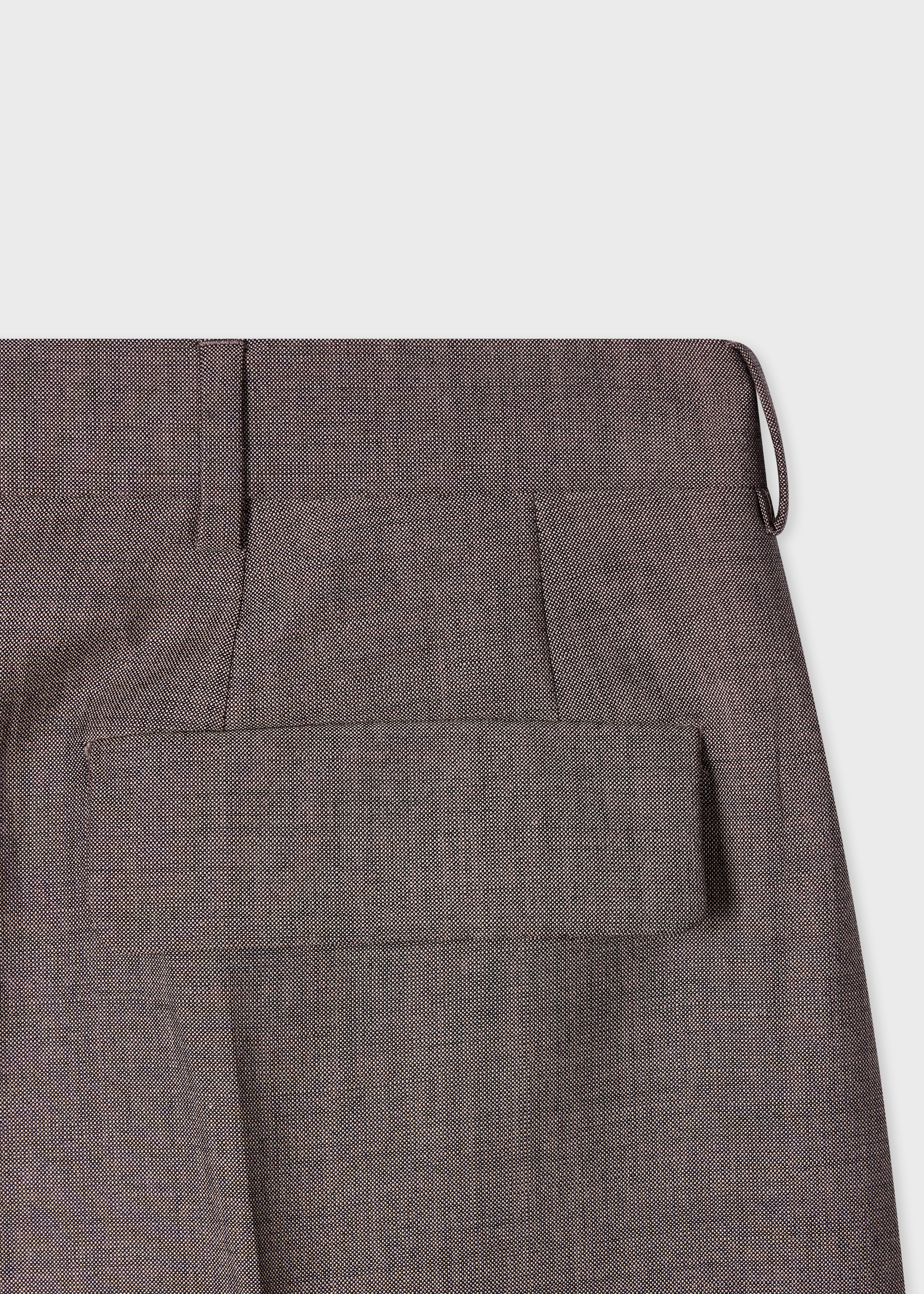 Brown Wool-Mohair Pleated Shorts