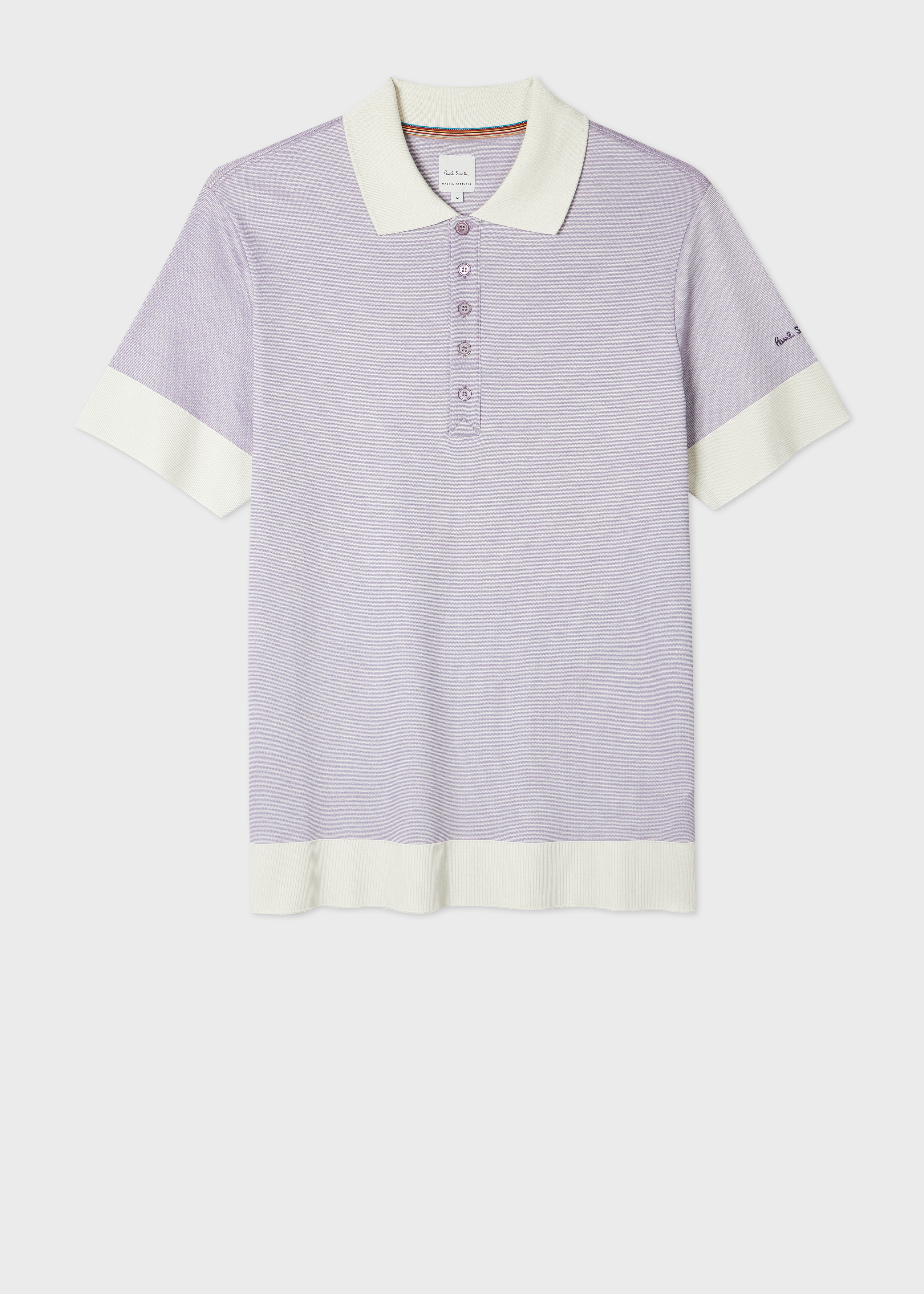 Lilac Lyocell-Blend Polo Shirt With Contrast Trim