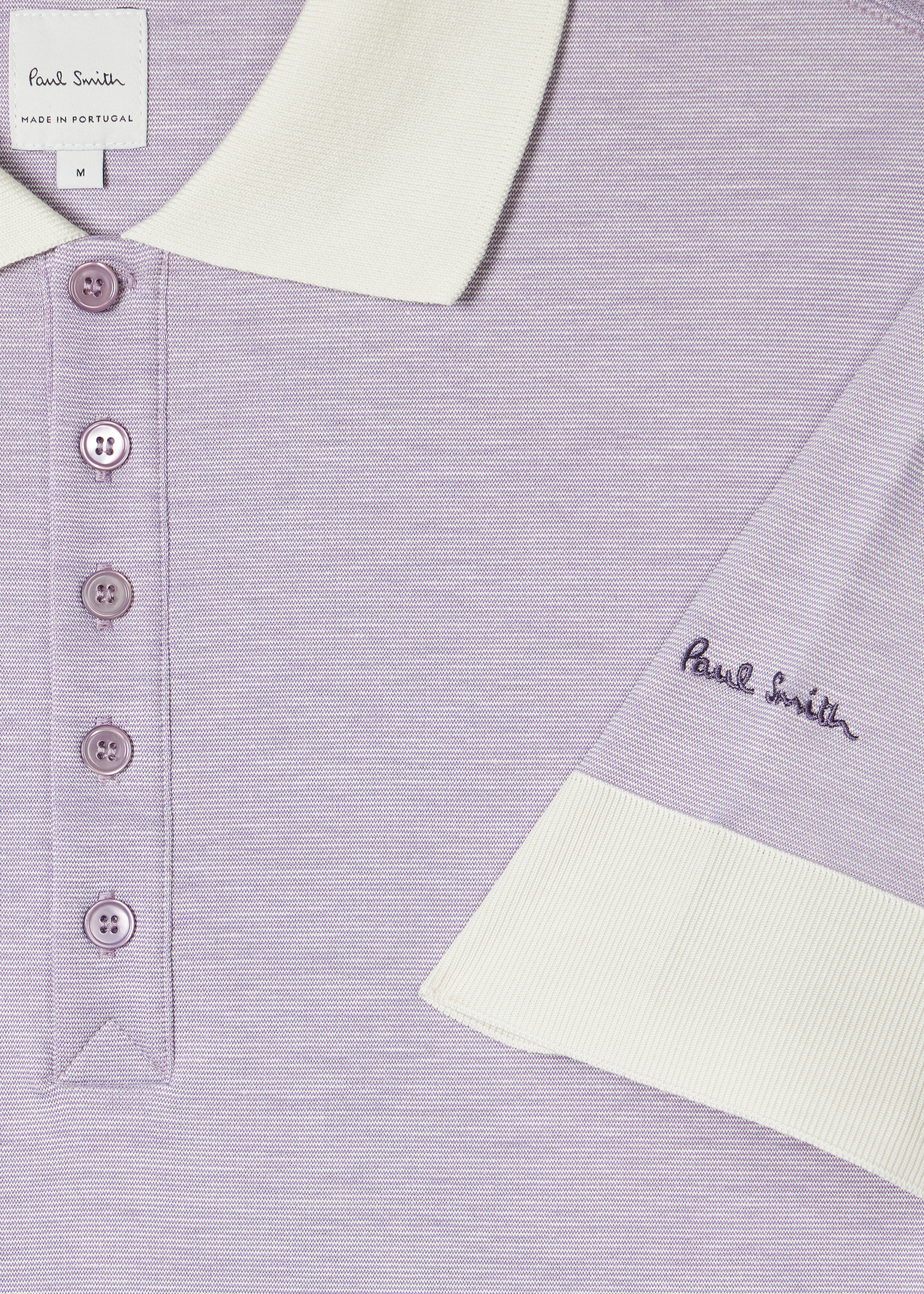 Lilac Lyocell-Blend Polo Shirt With Contrast Trim