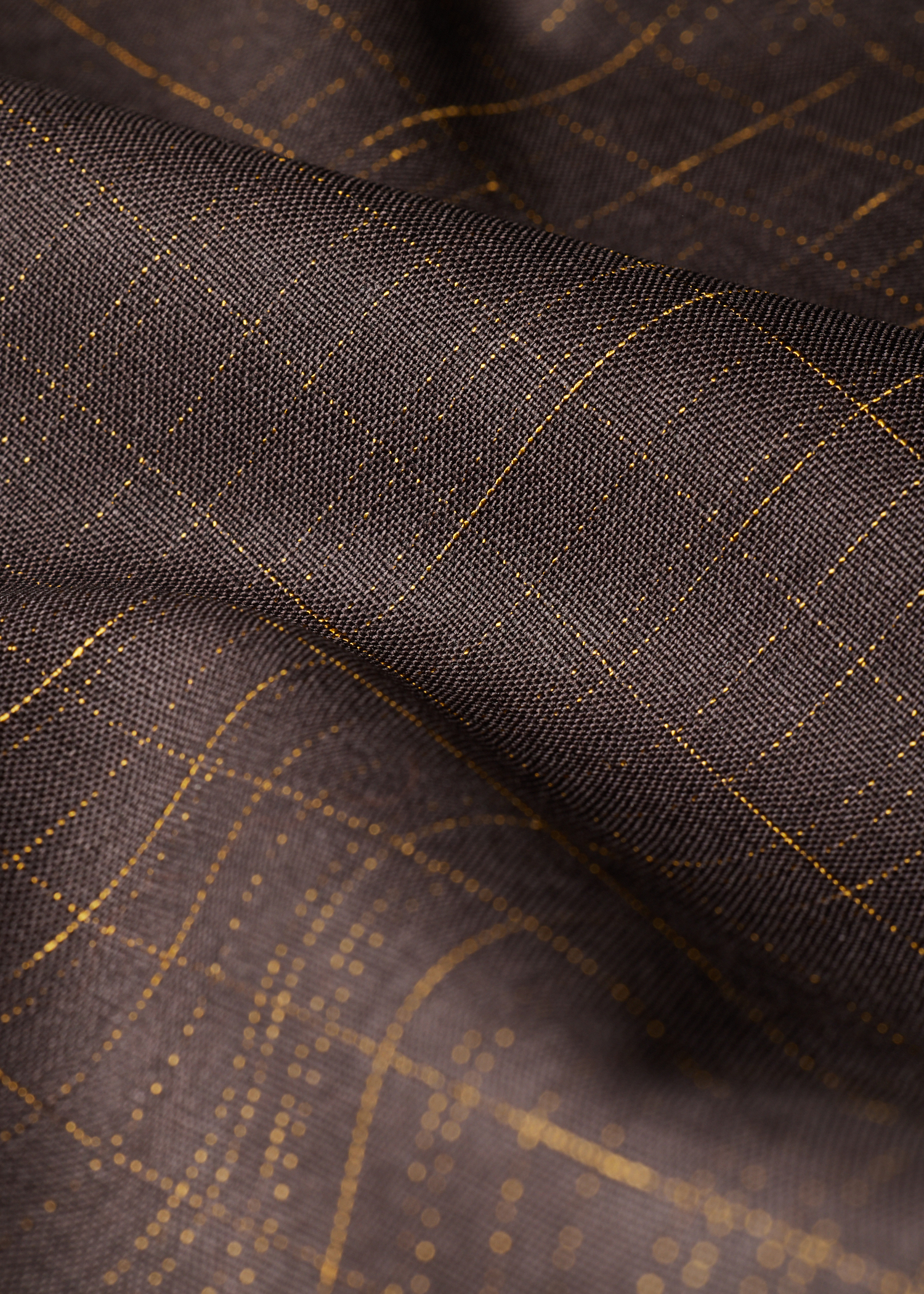 Relaxed-Fit Aubergine Wool Check Trousers