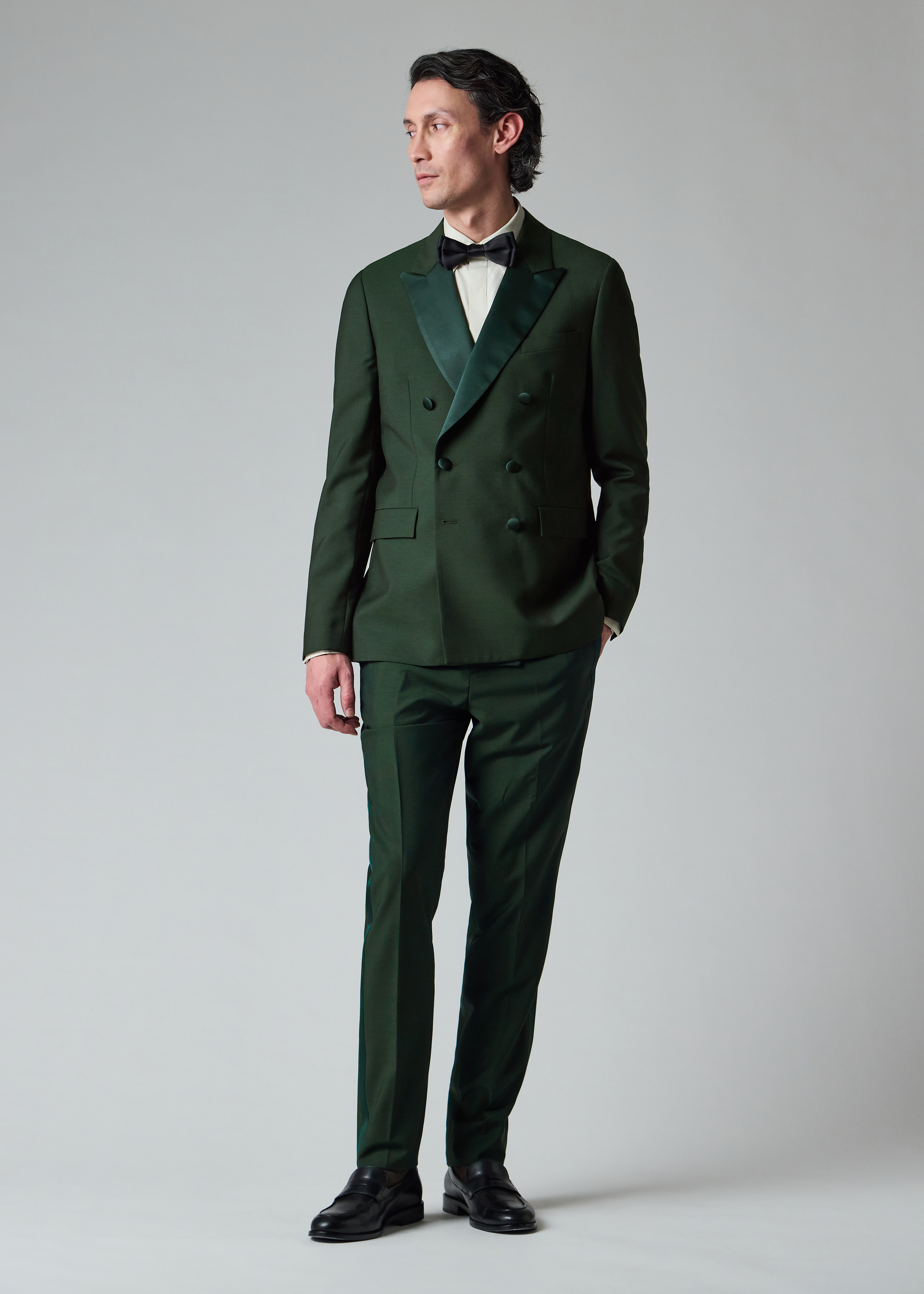 Tailored-Fit Dark Green Wool-Mohair Trousers