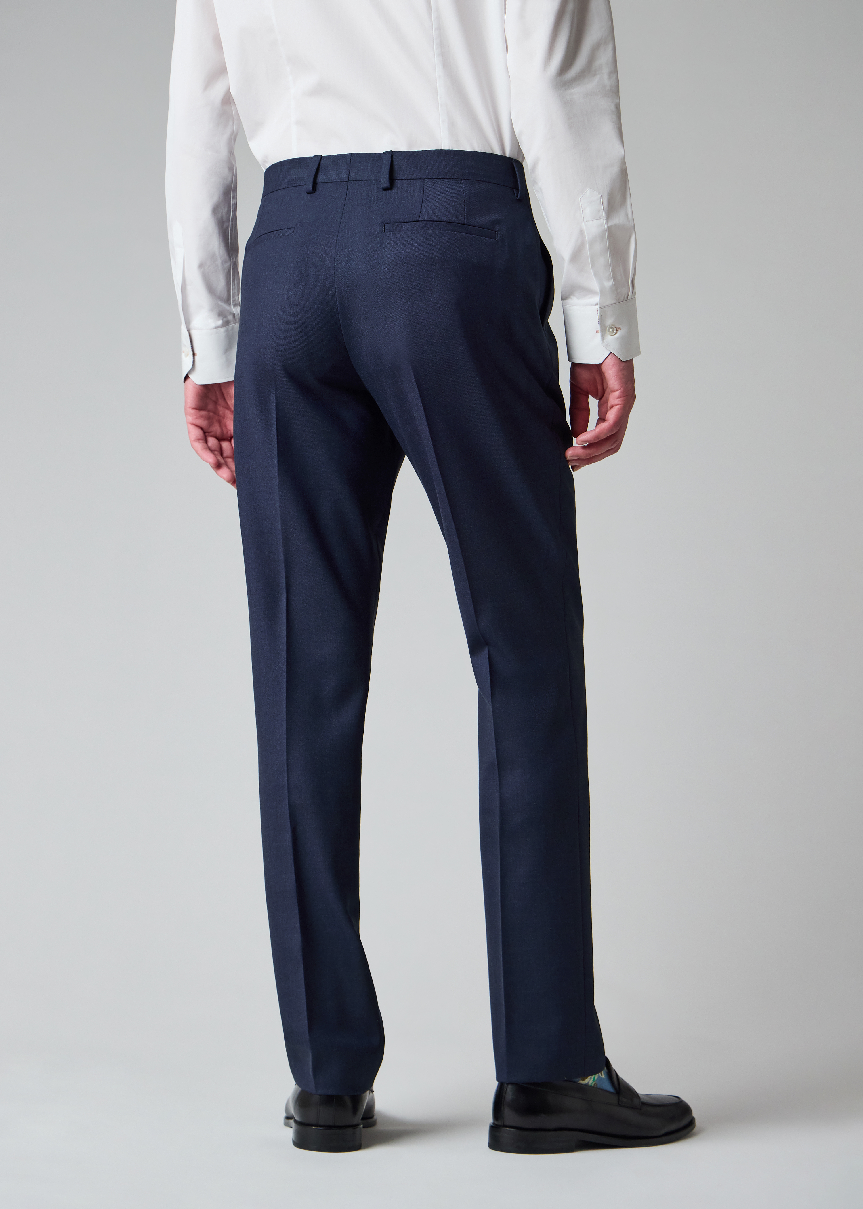 A Suit To Travel In - Dark Blue Marl Wool Trousers