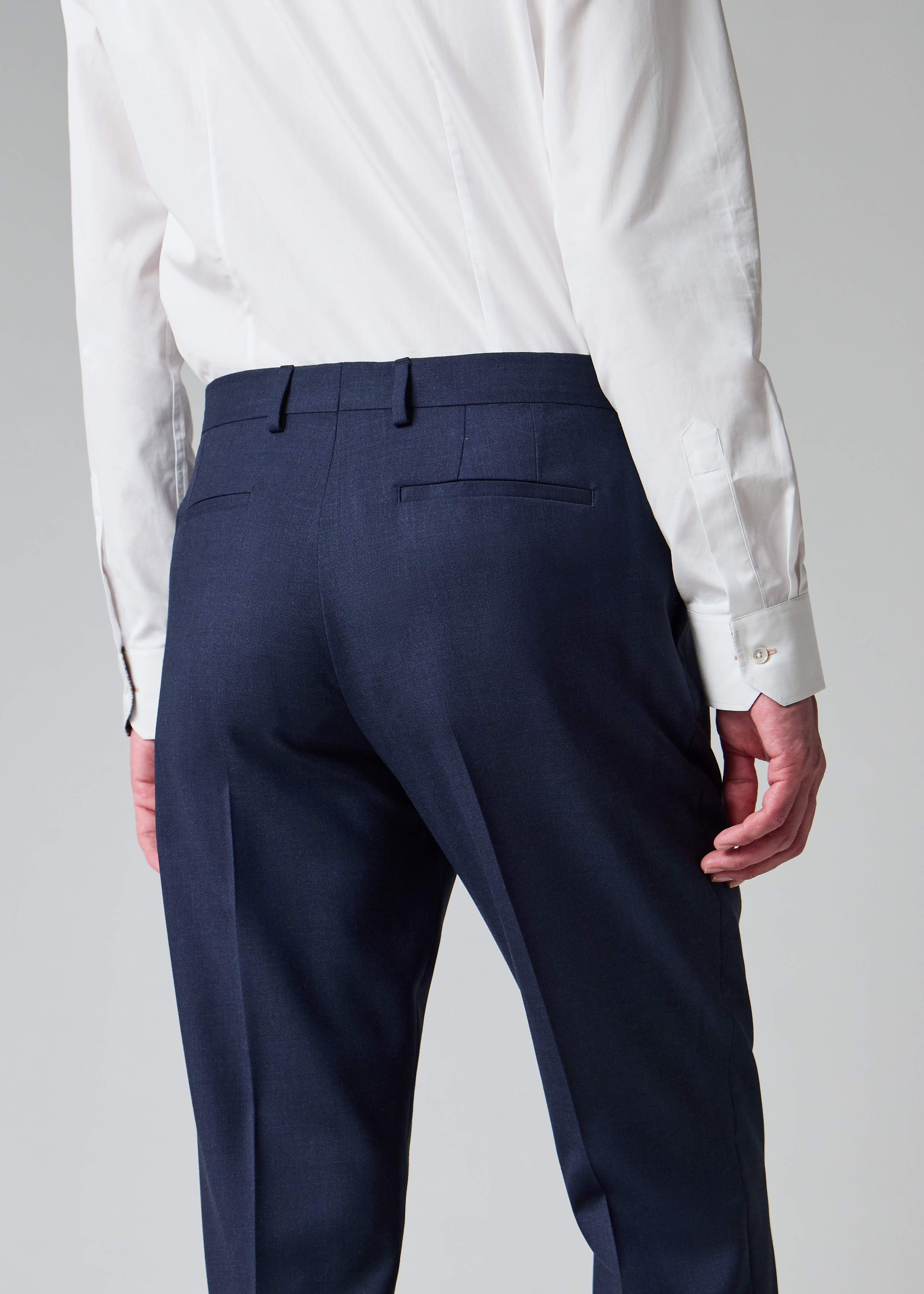 A Suit To Travel In - Dark Blue Marl Wool Trousers
