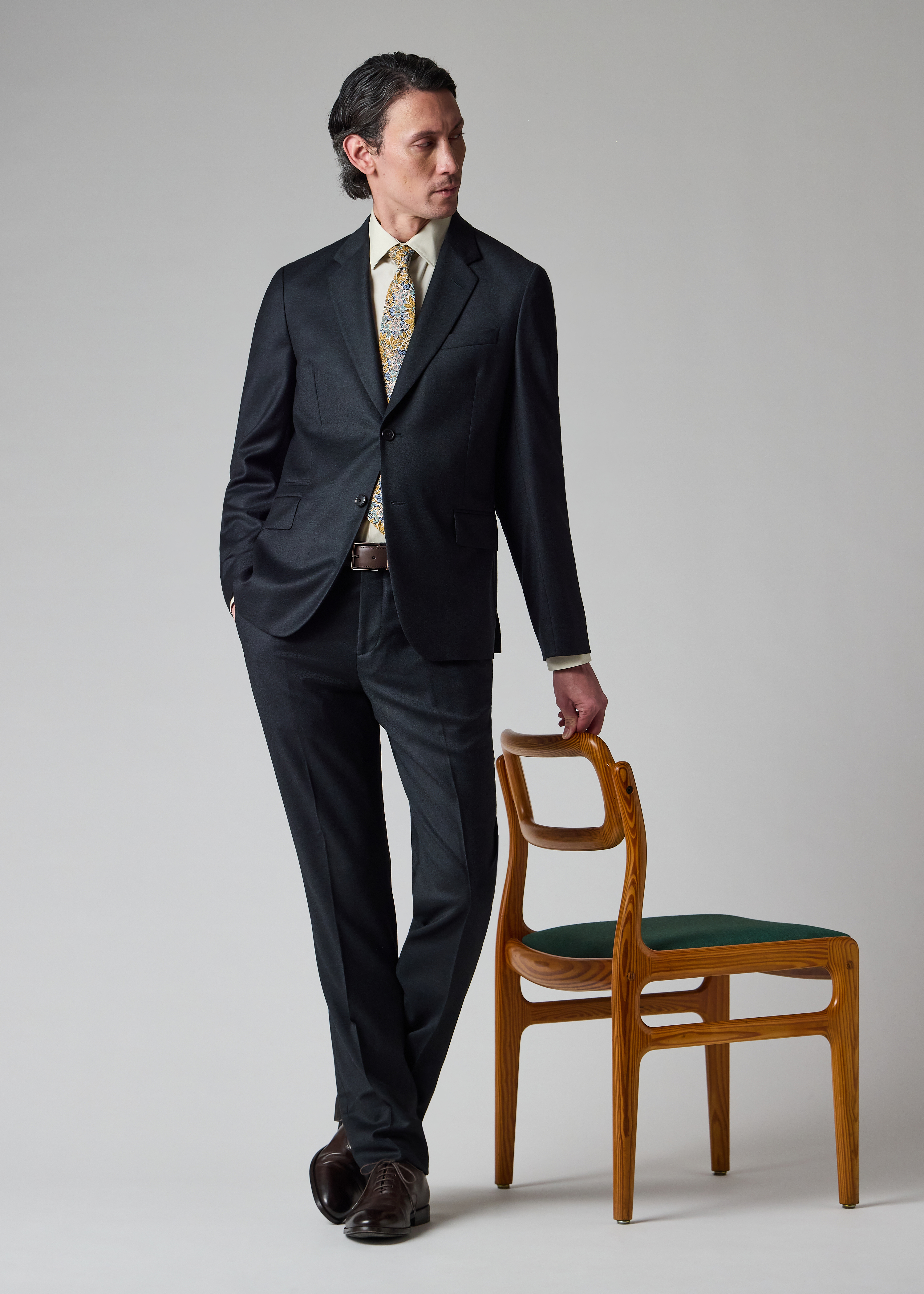 Tailored-Fit Dark Petrol Overdyed Wool-Cashmere Flannel Blazer