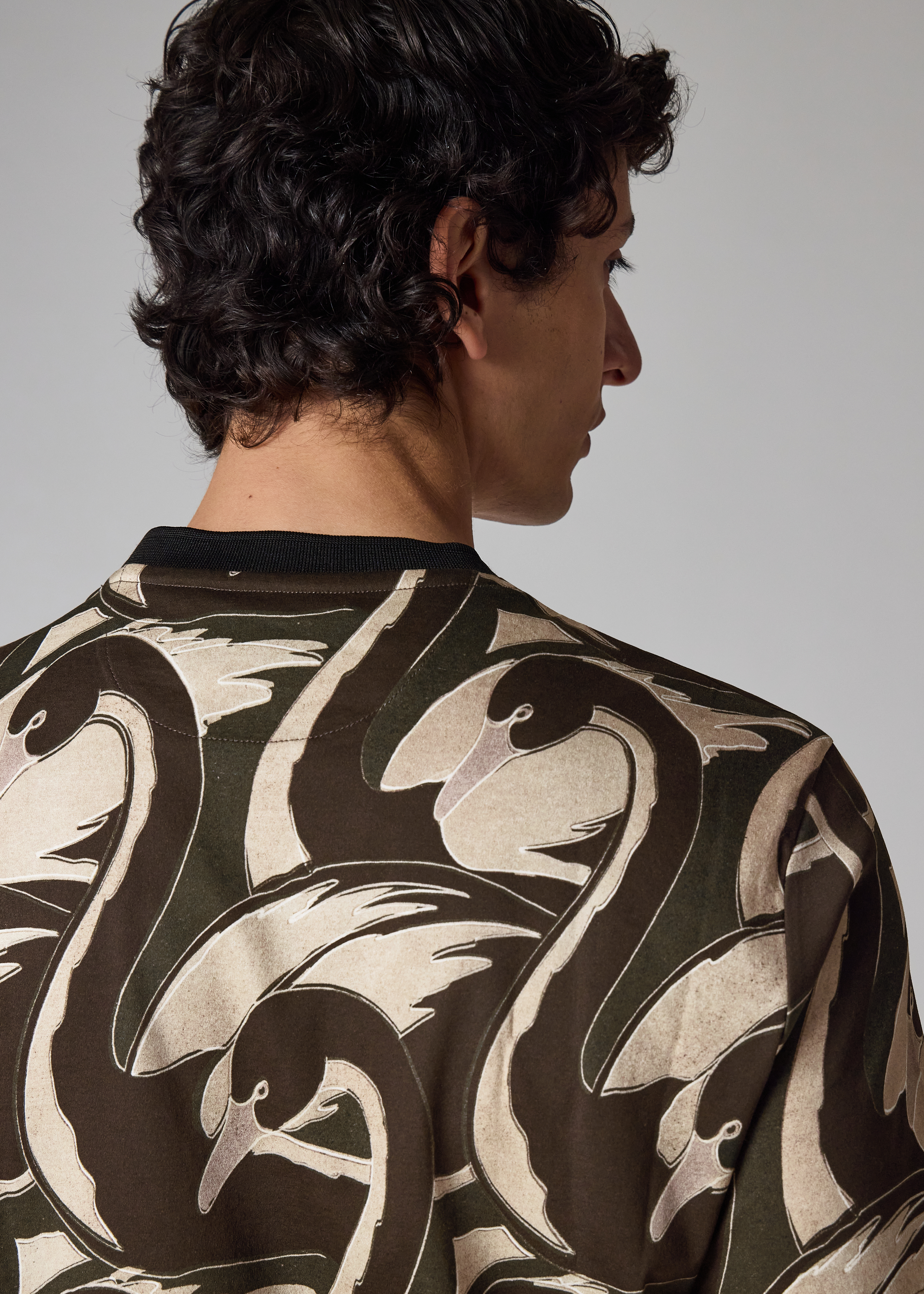 'Swan' Print Cotton T-Shirt