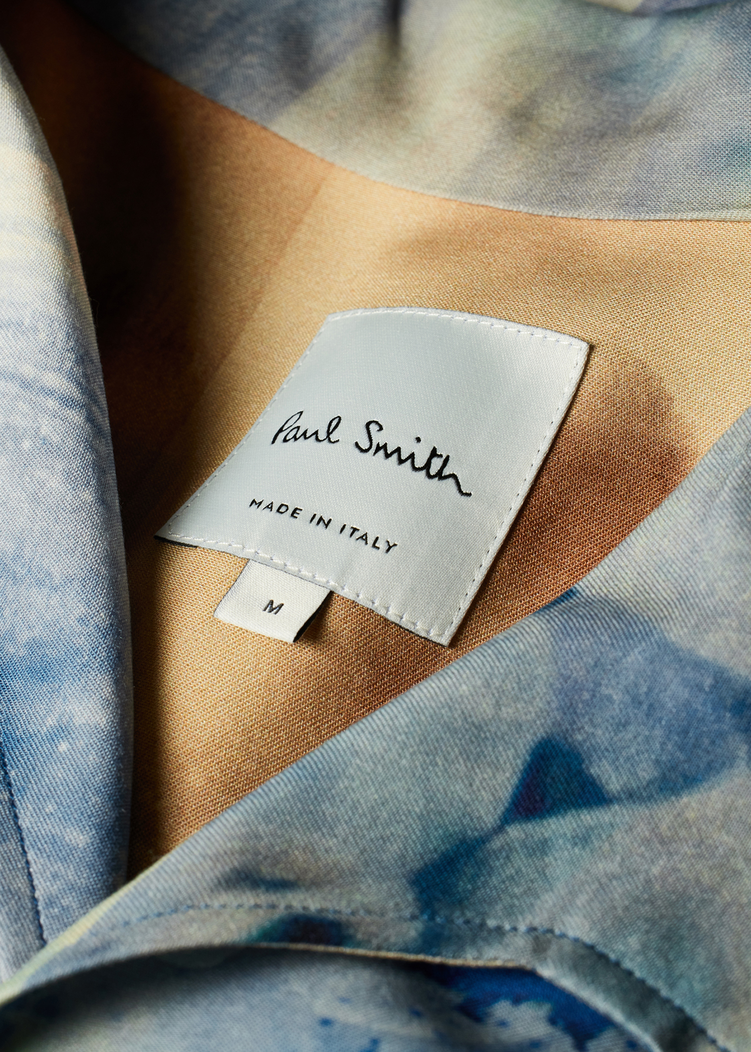 Oversized Blue 'Painted Photograph' Viscose Shirt