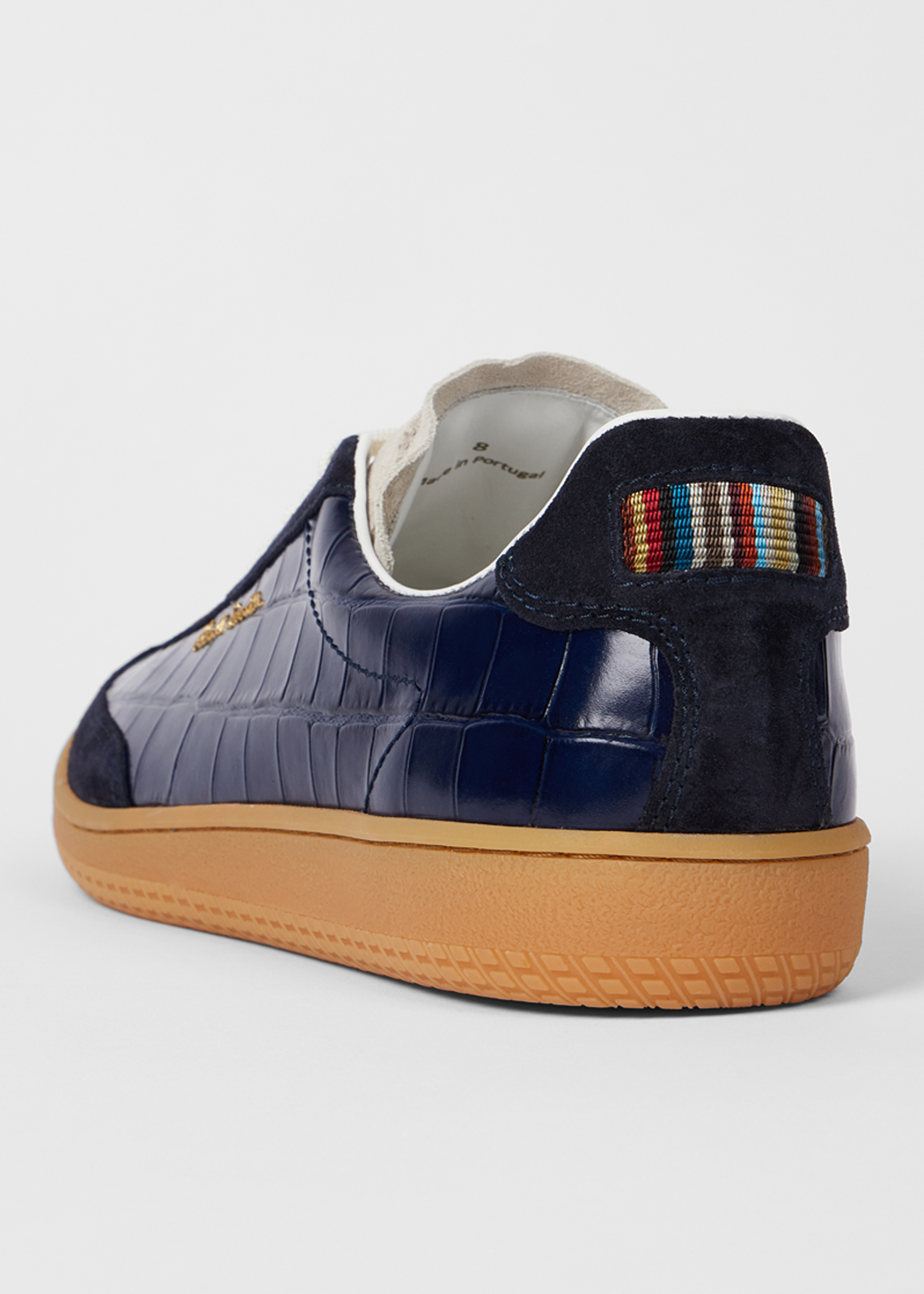 Navy Croc-Emboss 'Como' Trainers