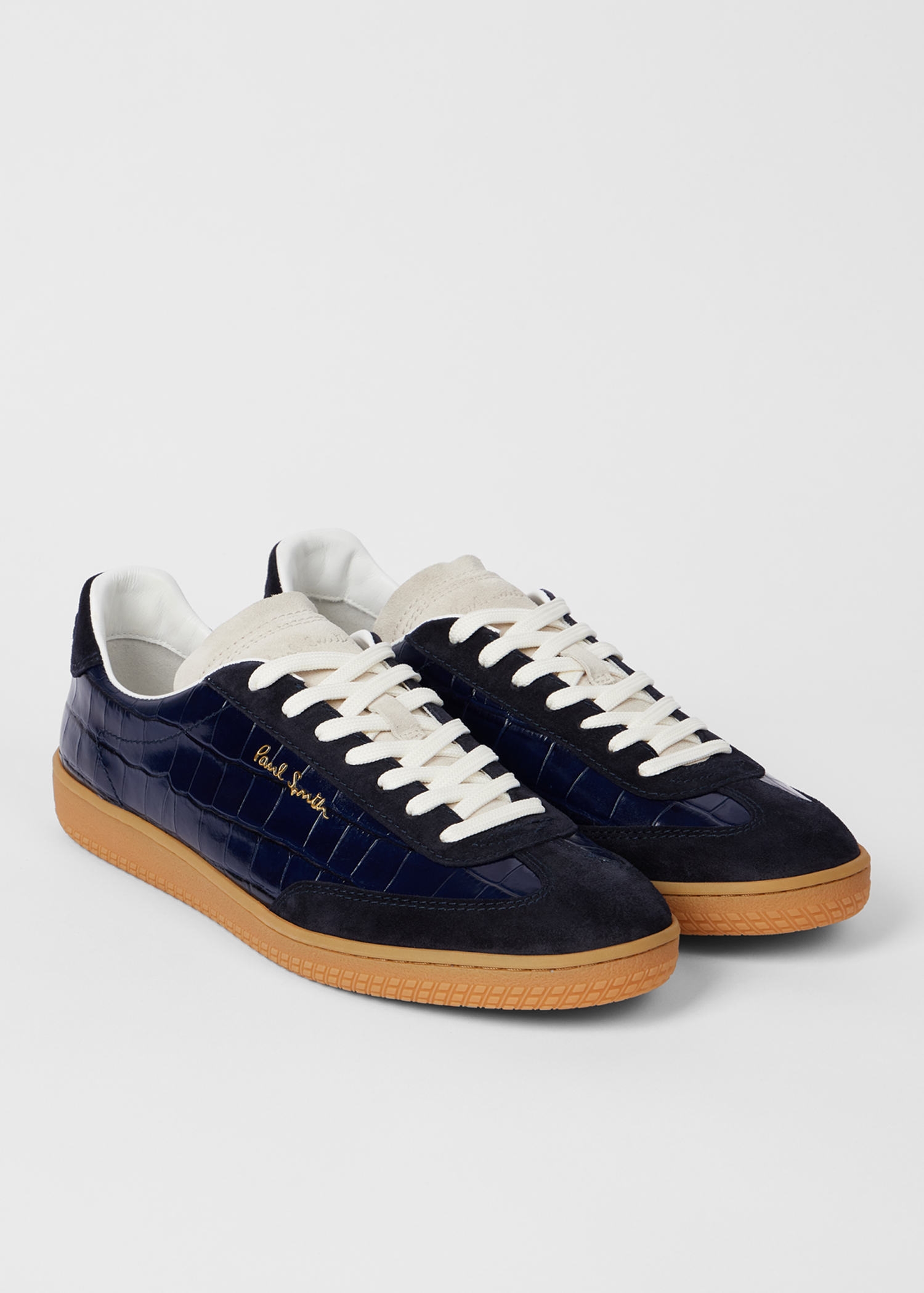 Navy Croc-Emboss 'Como' Trainers