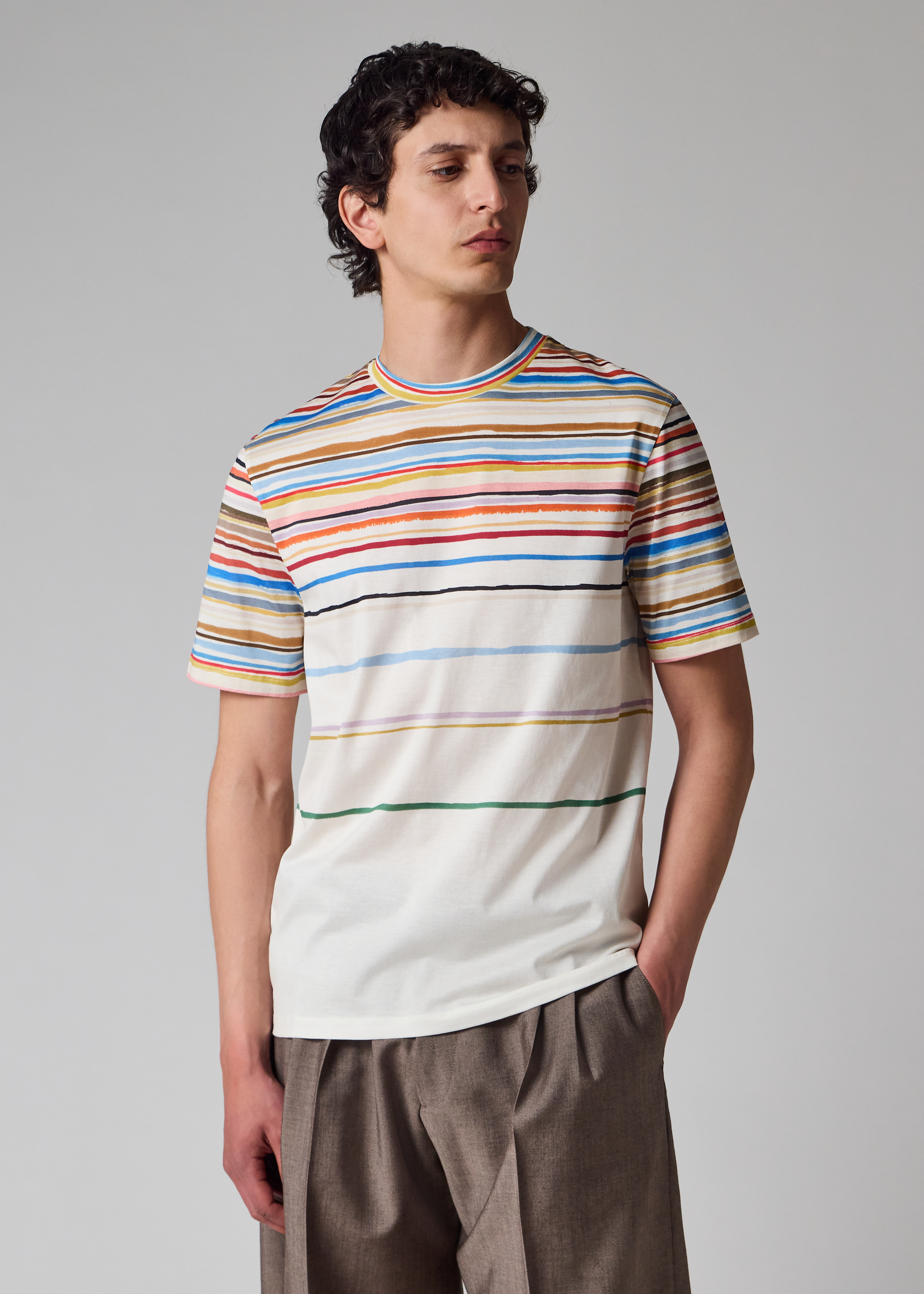 Ecru 'Cairo Stripe' T-Shirt