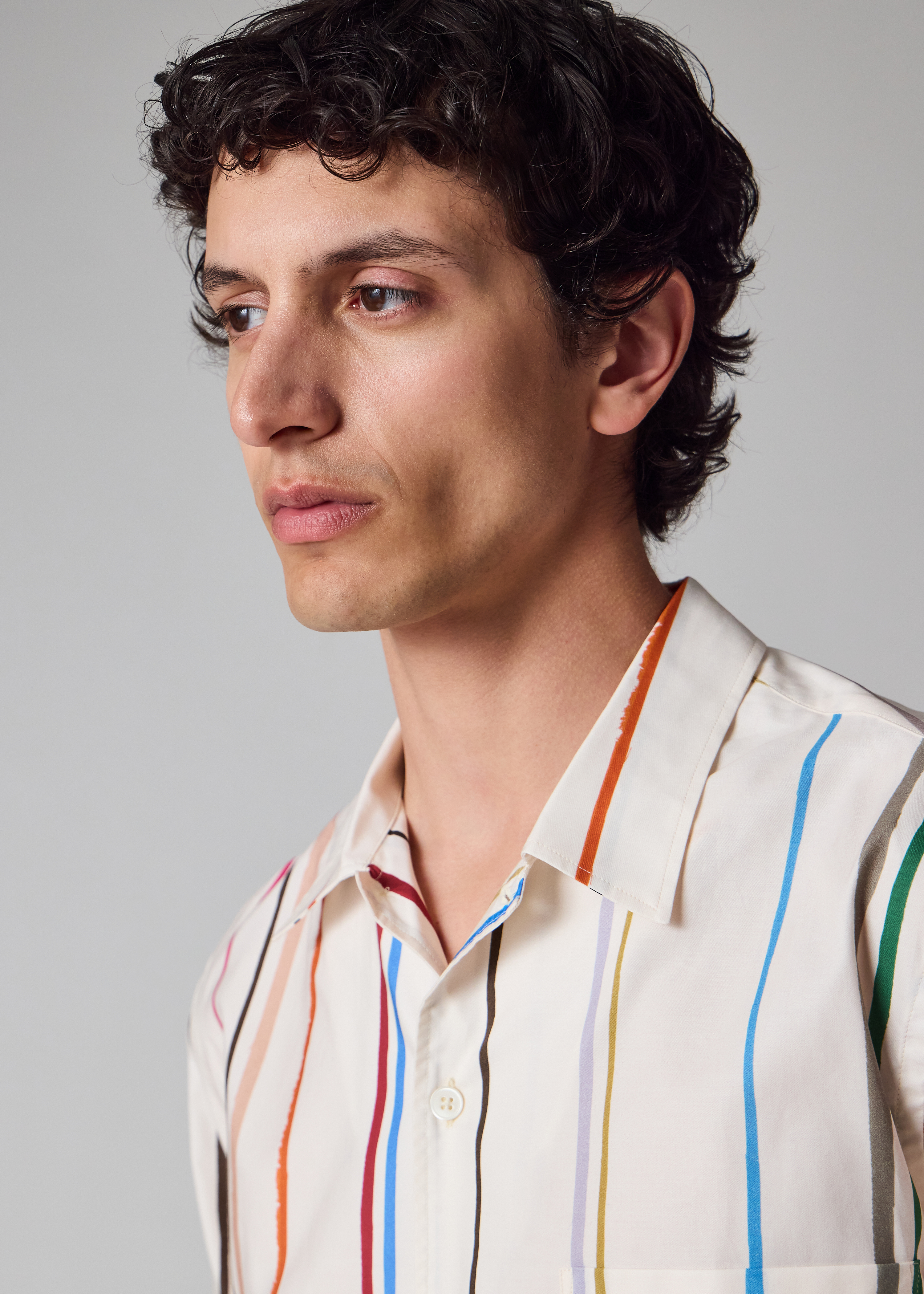 Ecru 'Painted Signature Stripe' Short-Sleeve Shirt