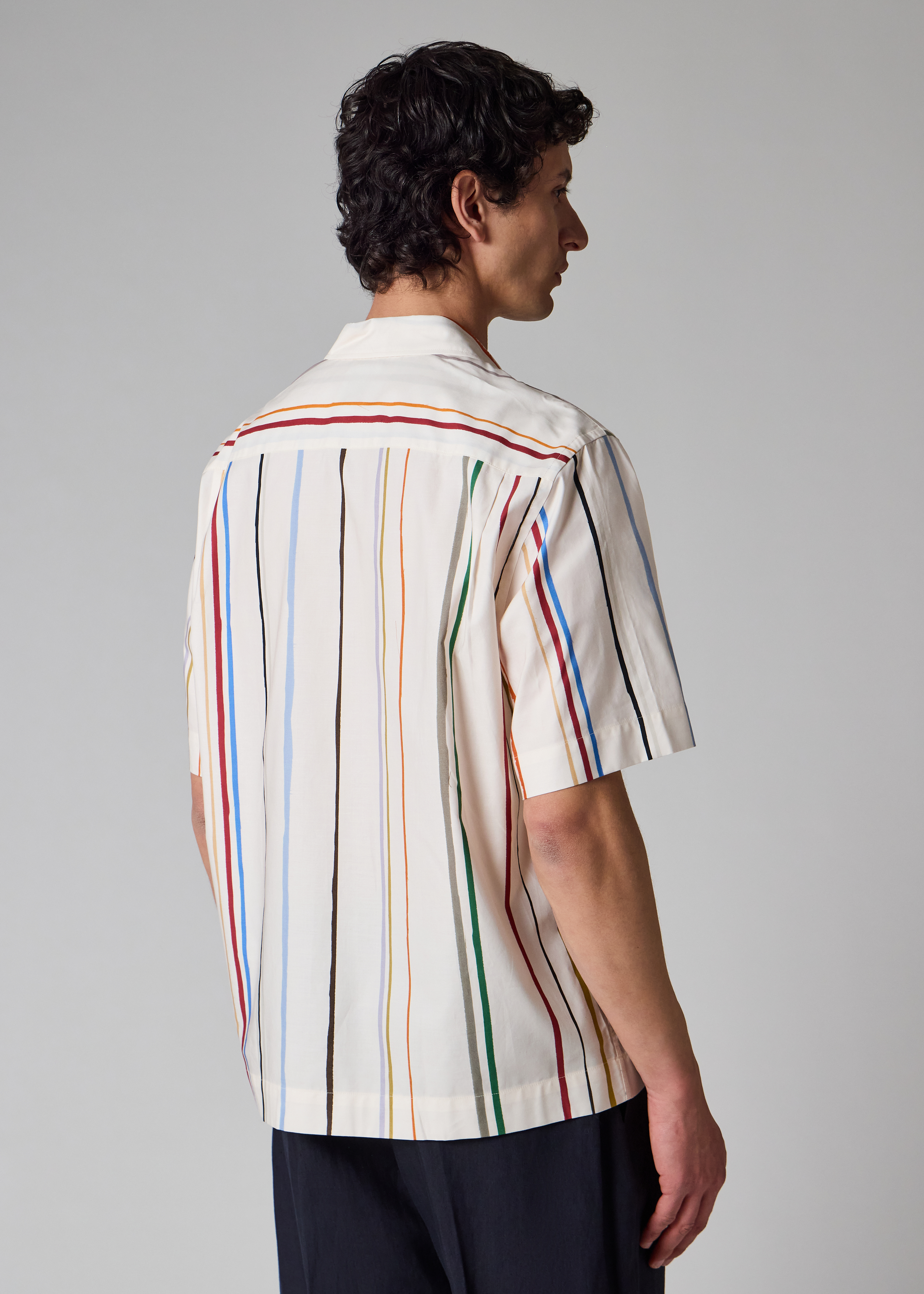 Ecru 'Painted Signature Stripe' Short-Sleeve Shirt