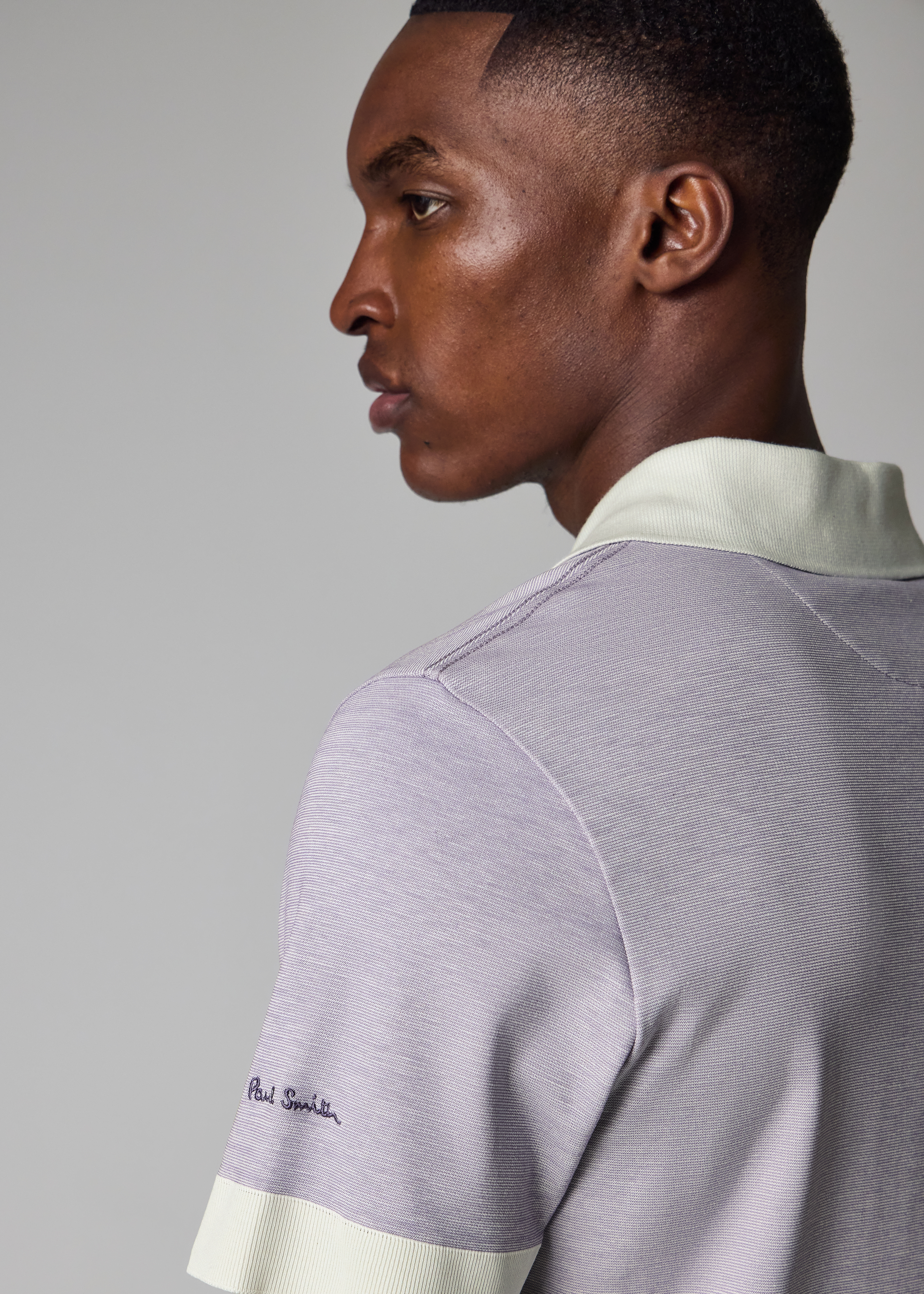 Lilac Lyocell-Blend Polo Shirt With Contrast Trim