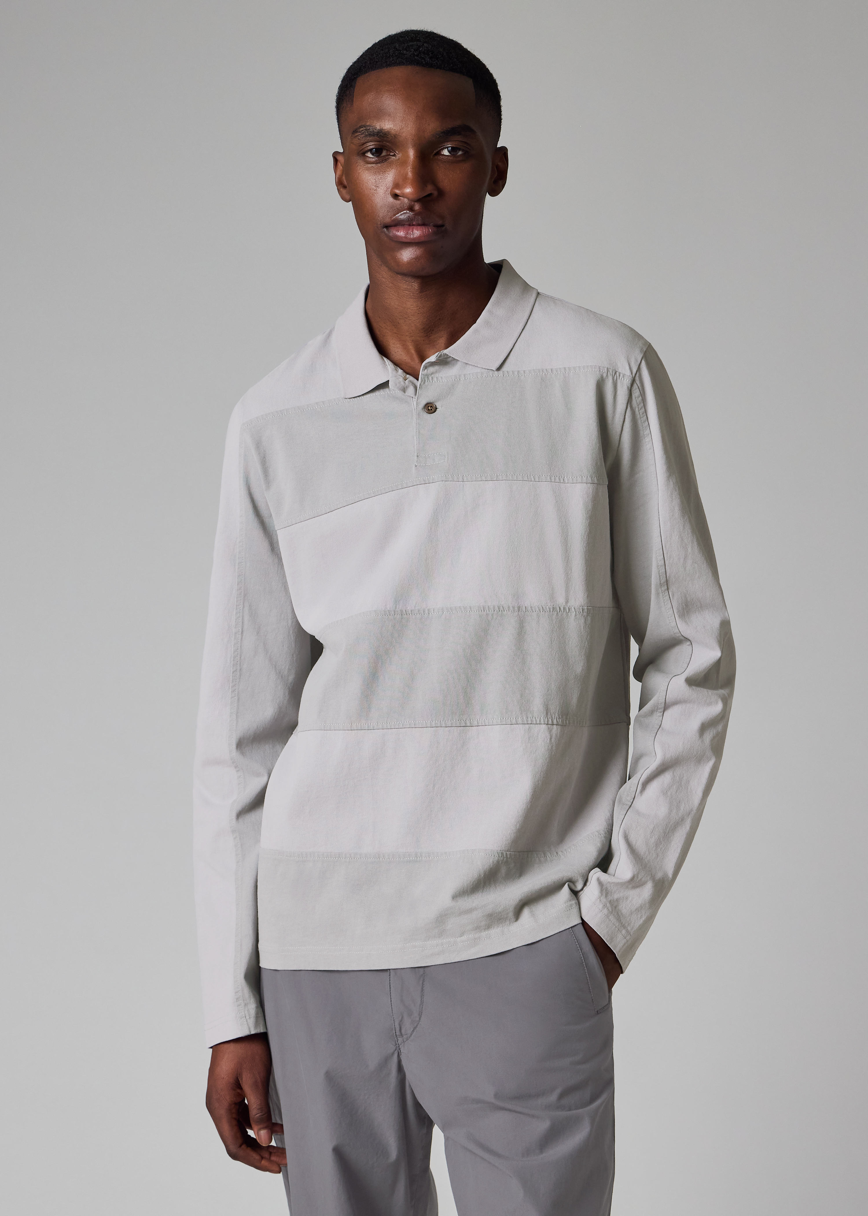 Mauve Block Stripe Rugby Polo Shirt