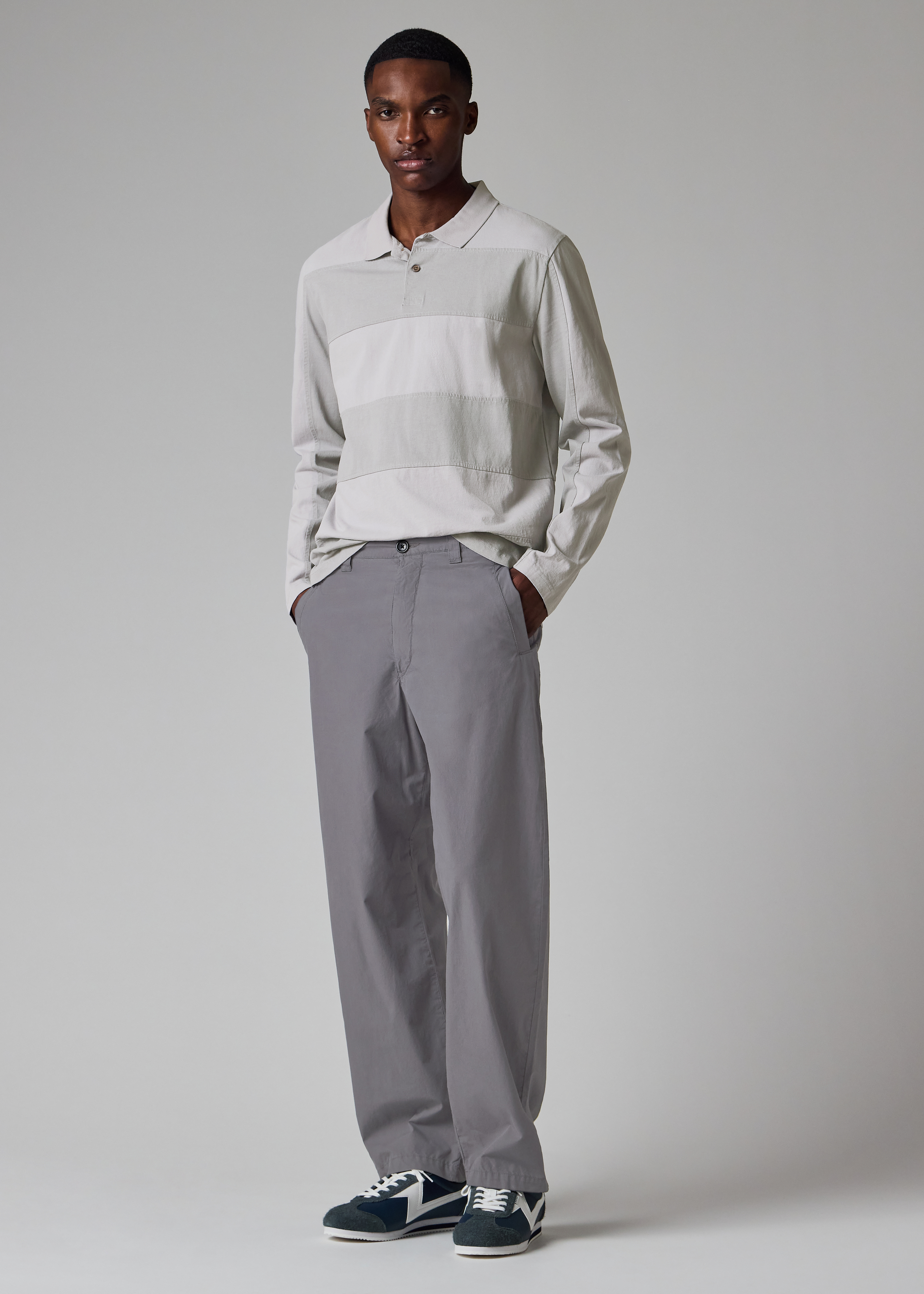 Relaxed-Fit Charcoal Cotton Chinos