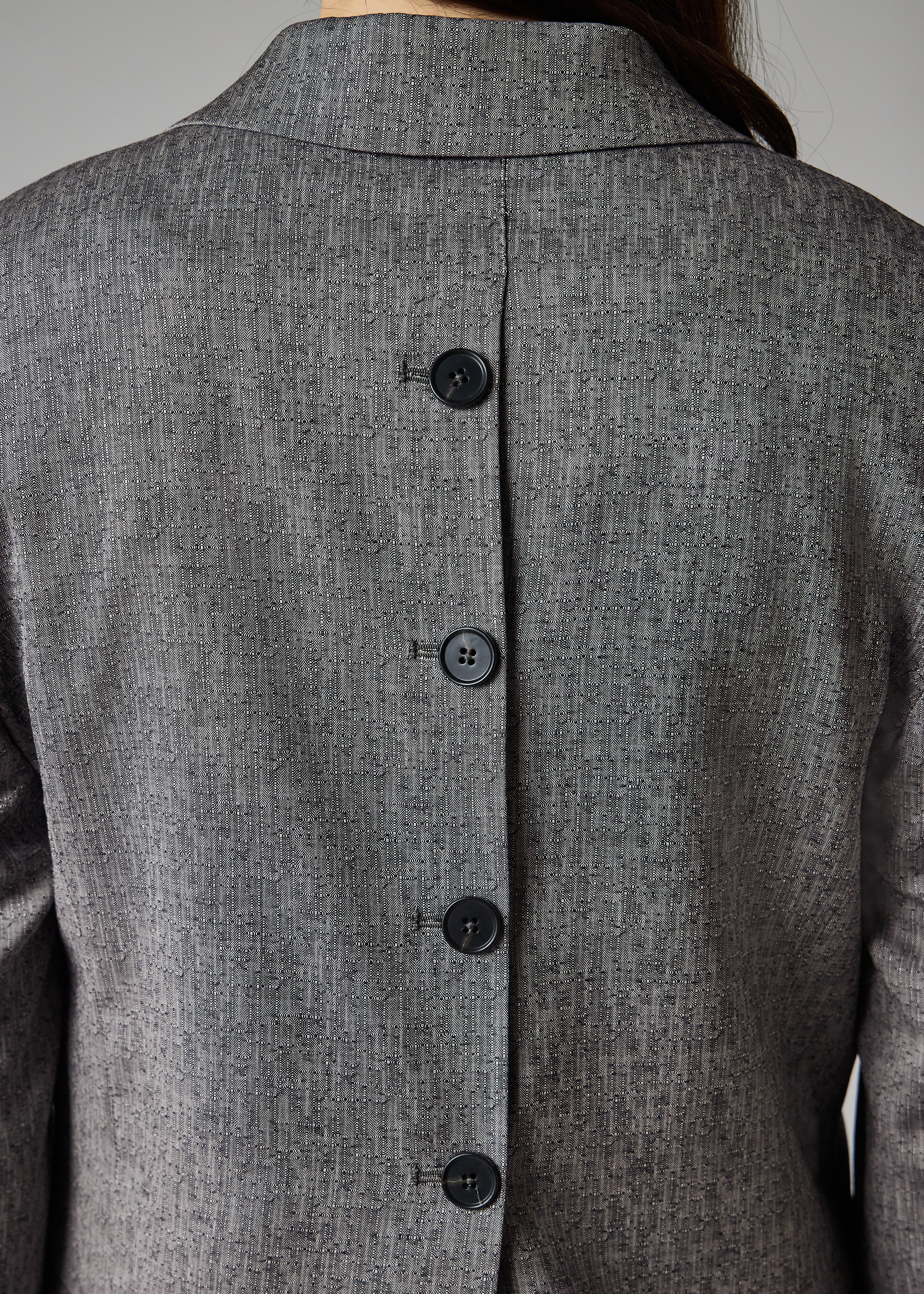 Women's Grey Textured Jacquard with Button Back Detail