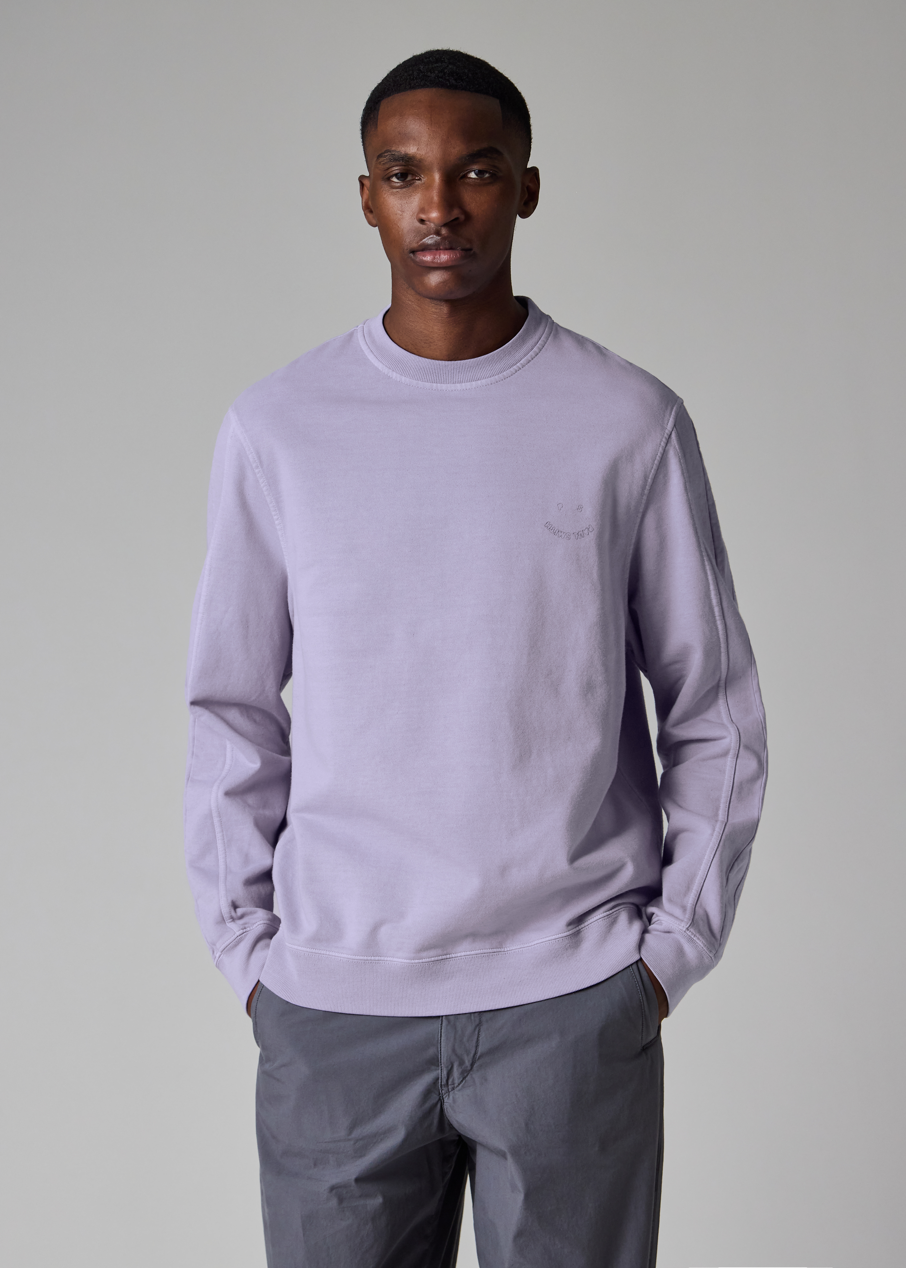 Mauve 'Happy' Cotton Sweatshirt