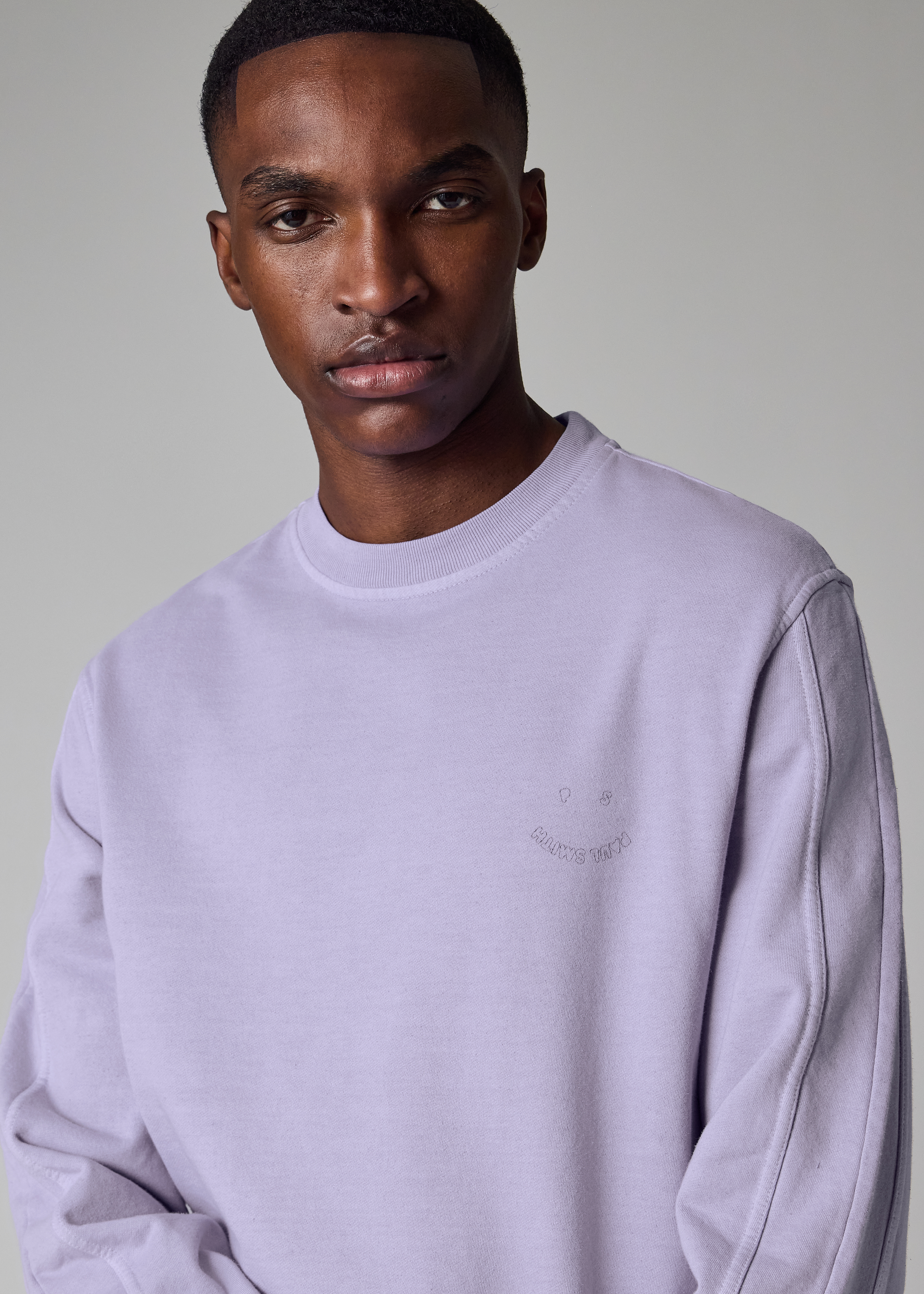 Mauve 'Happy' Cotton Sweatshirt