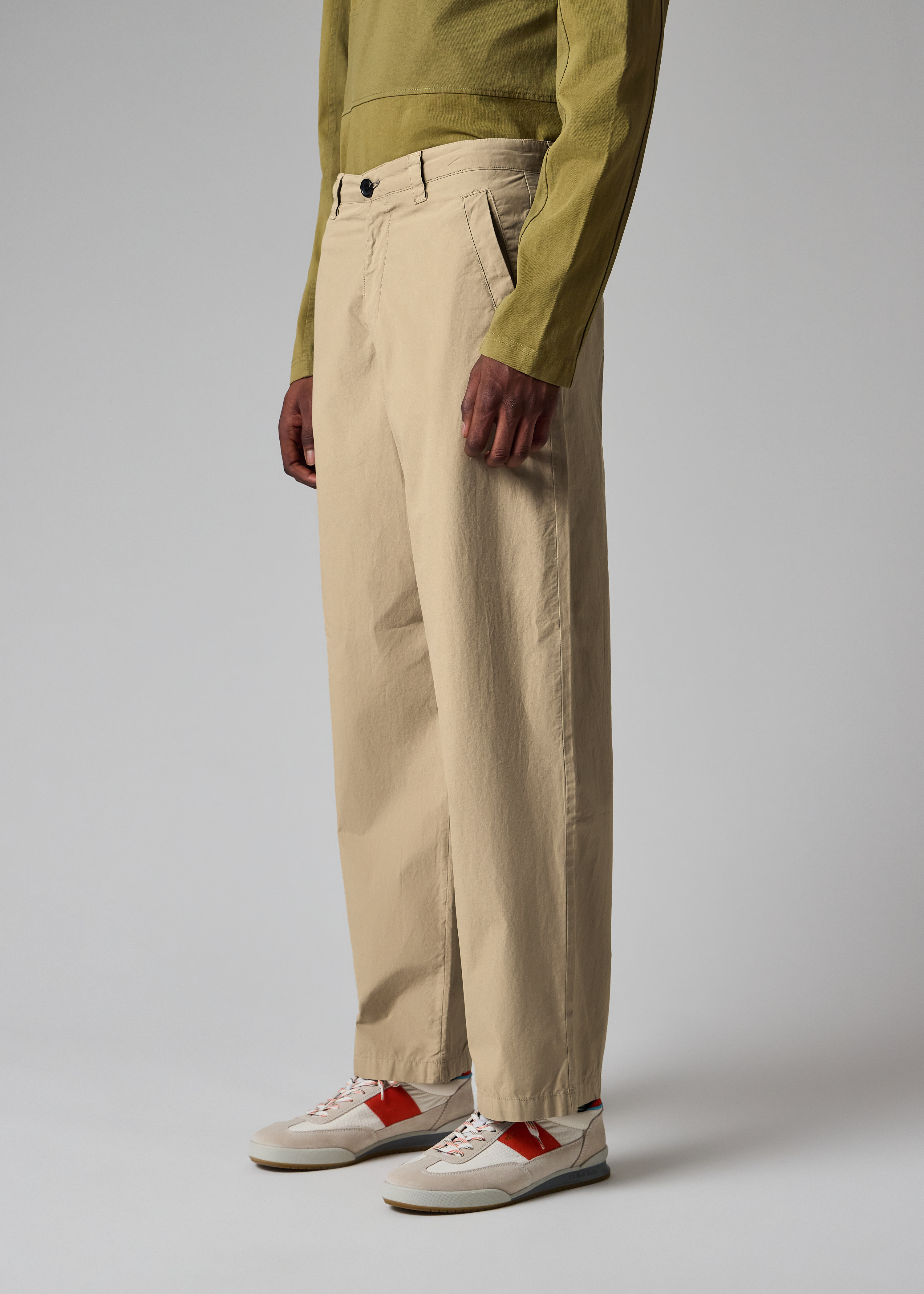 Relaxed-Fit Stone Cotton Chinos