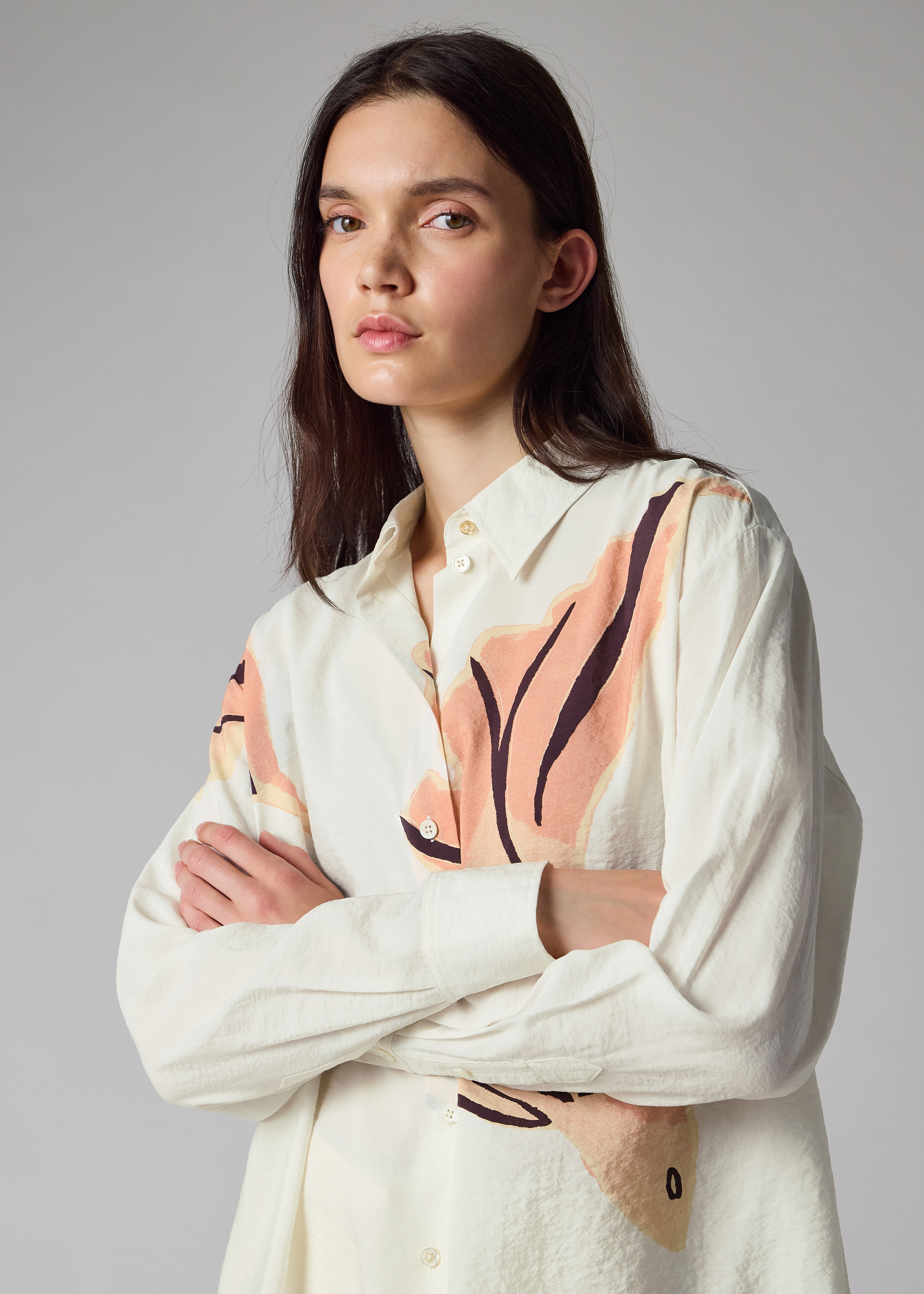 Women's Cream 'Le Peche Fish' Silk-Blend Shirt