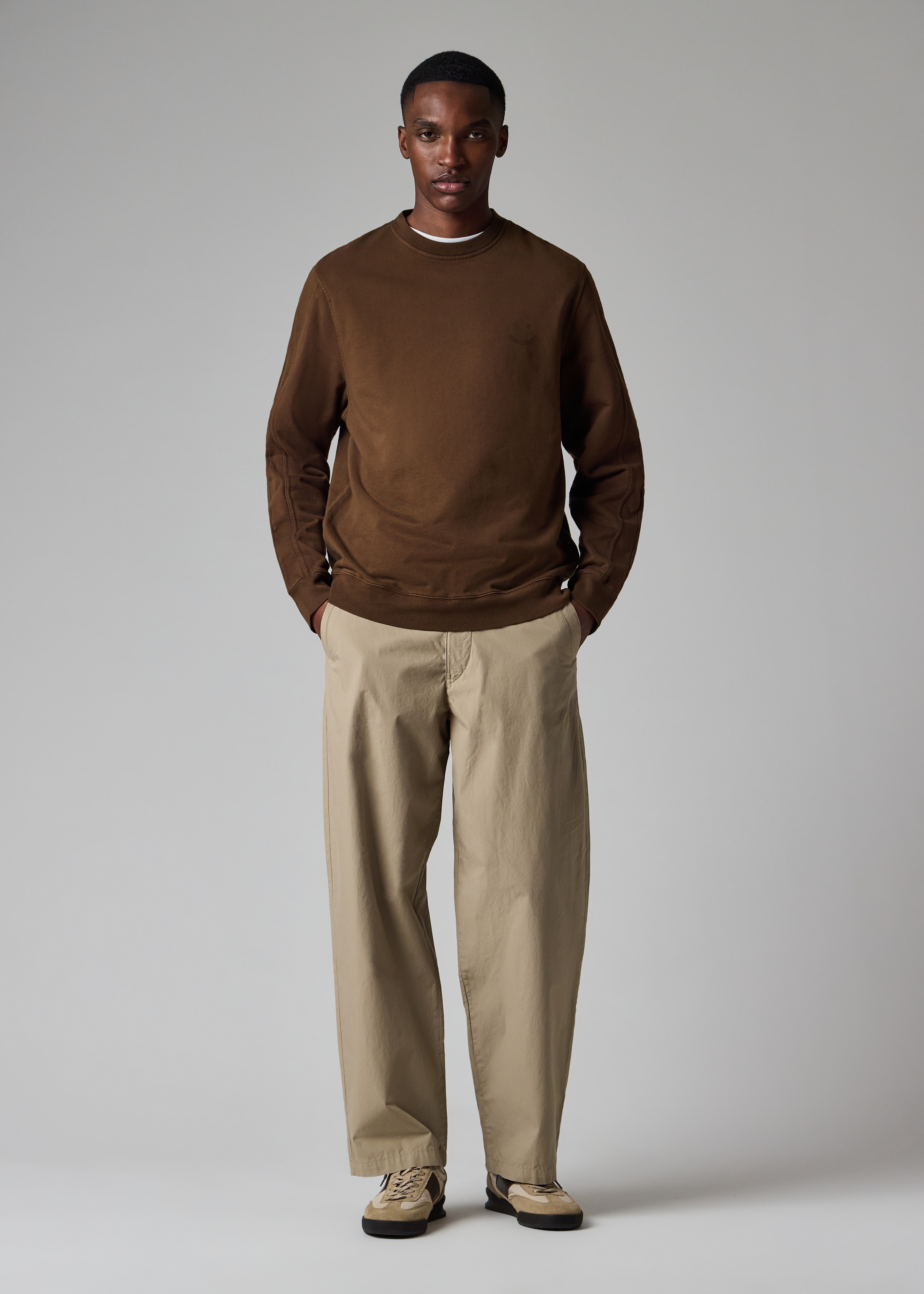 Brown 'Happy' Cotton Sweatshirt