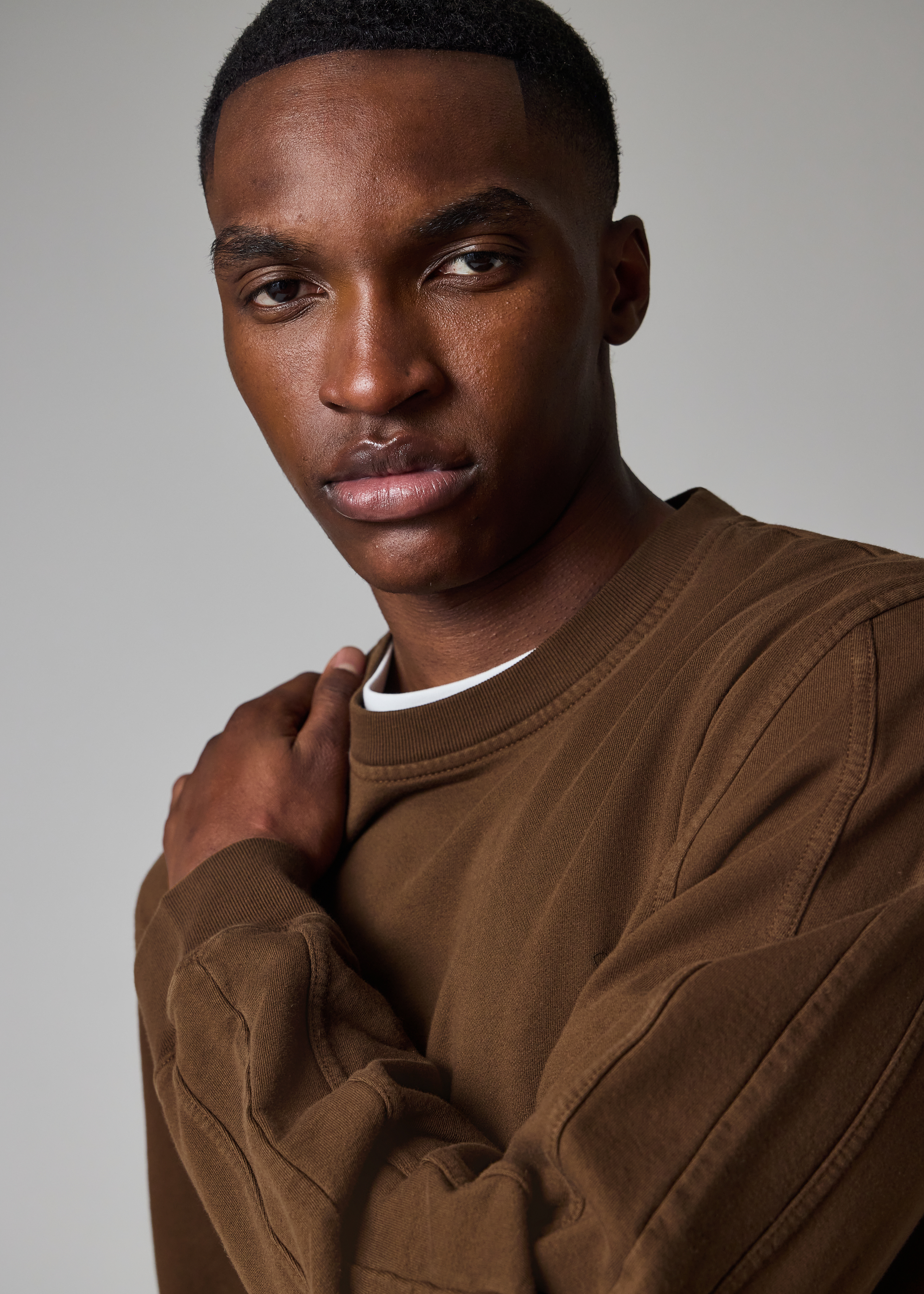 Brown 'Happy' Cotton Sweatshirt